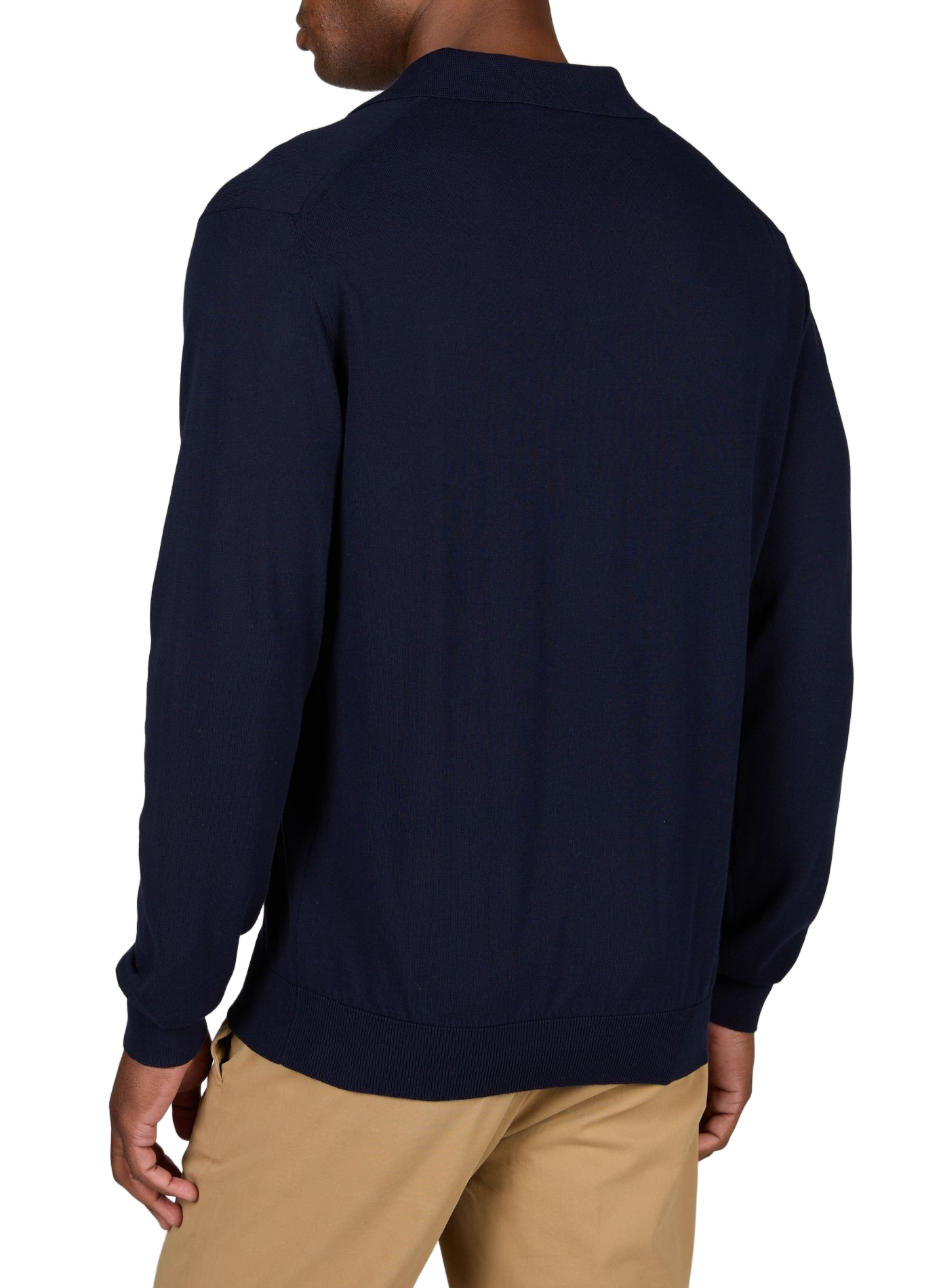 Langarm-Poloshirt aus Baumwolle CRUNA Blau