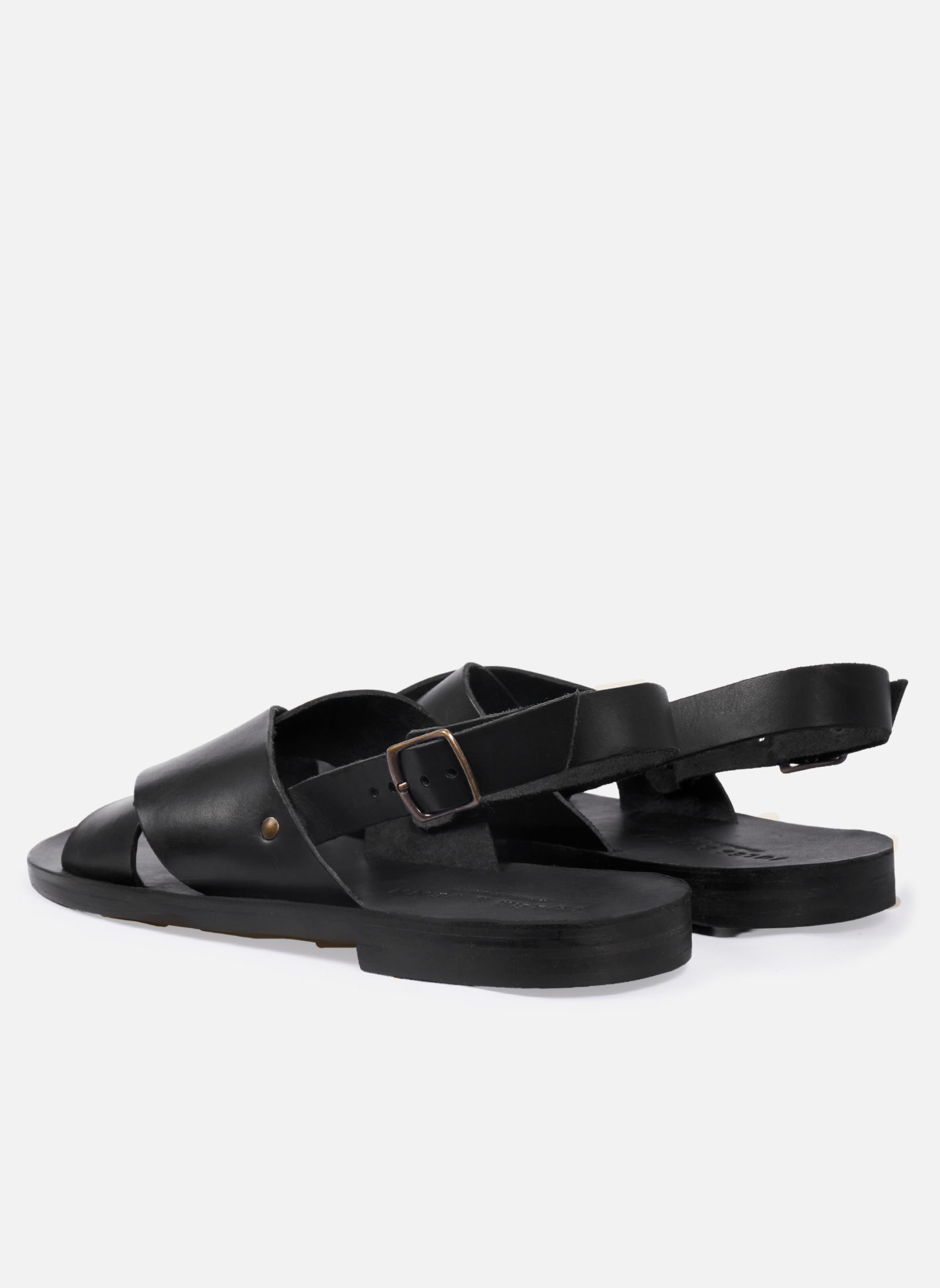 Sandales enzo cuir lisse JULES & JENN Noir