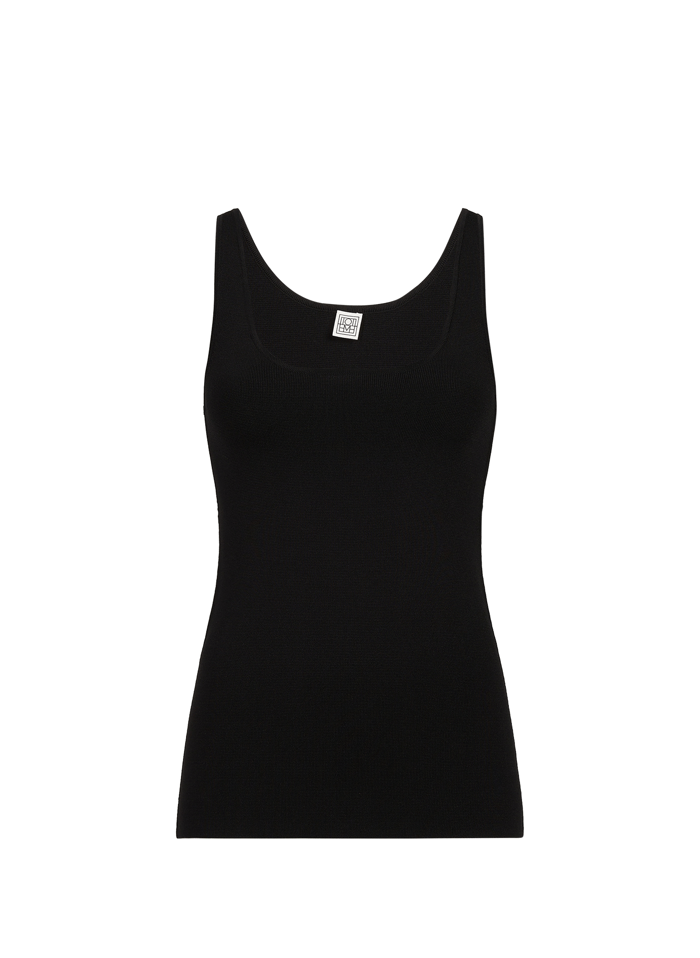 Solid color compact knit tank top TOTEME Black