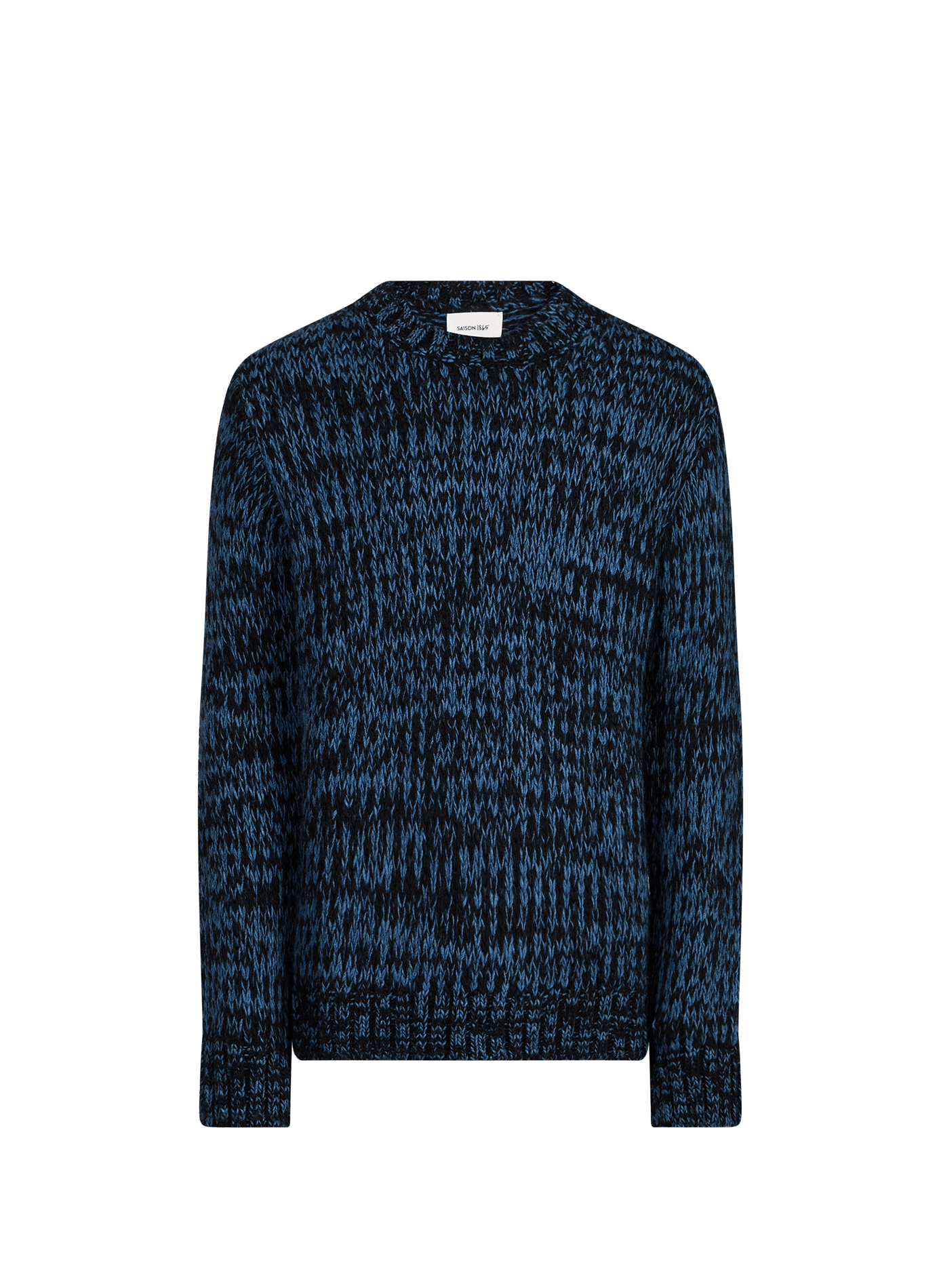 Gailey round neck sweater in mottled knit SAISON 1865 Blue