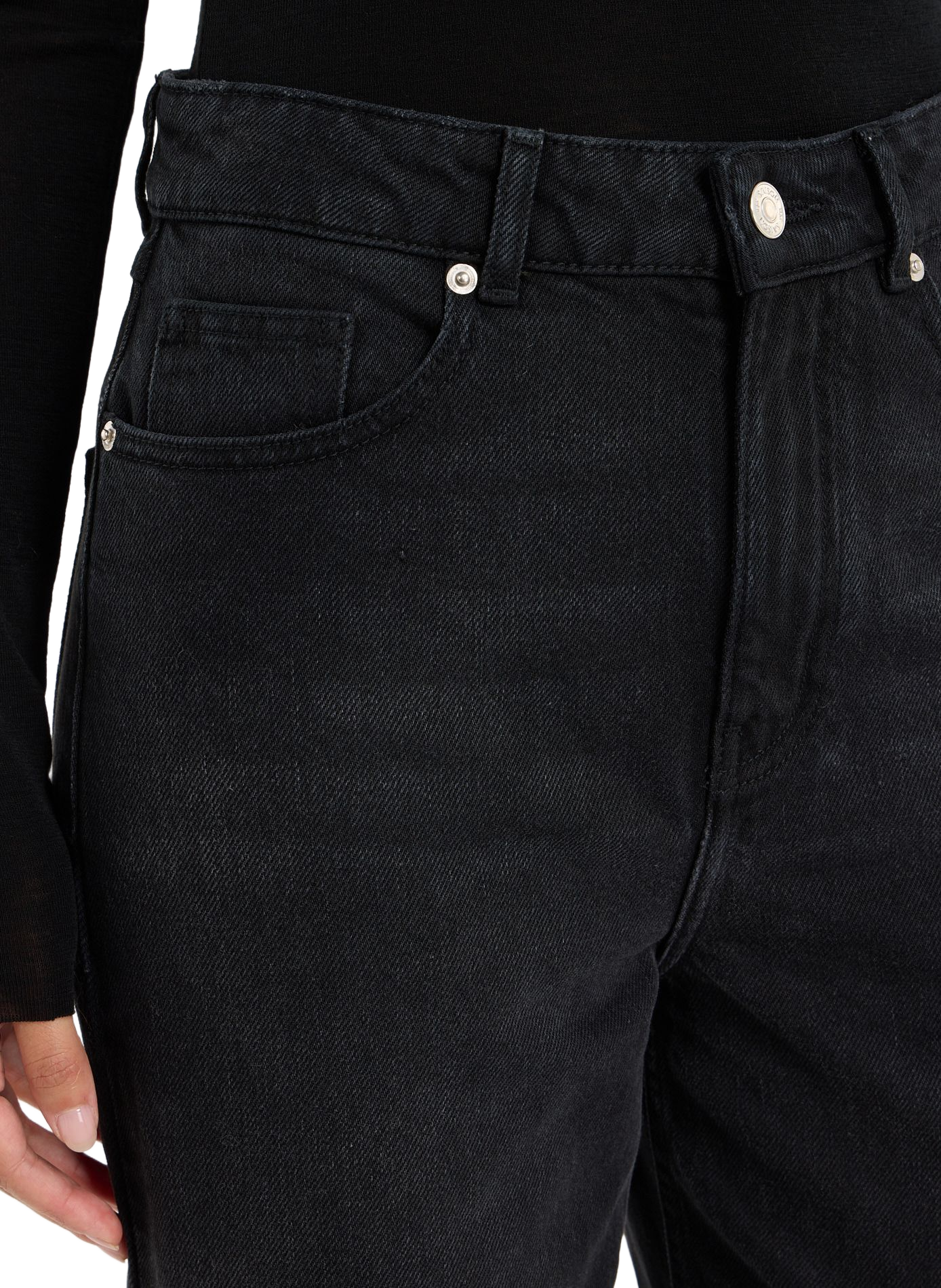 Gerade geschnittene Baumwolljeans SAISON 1865 Schwarz