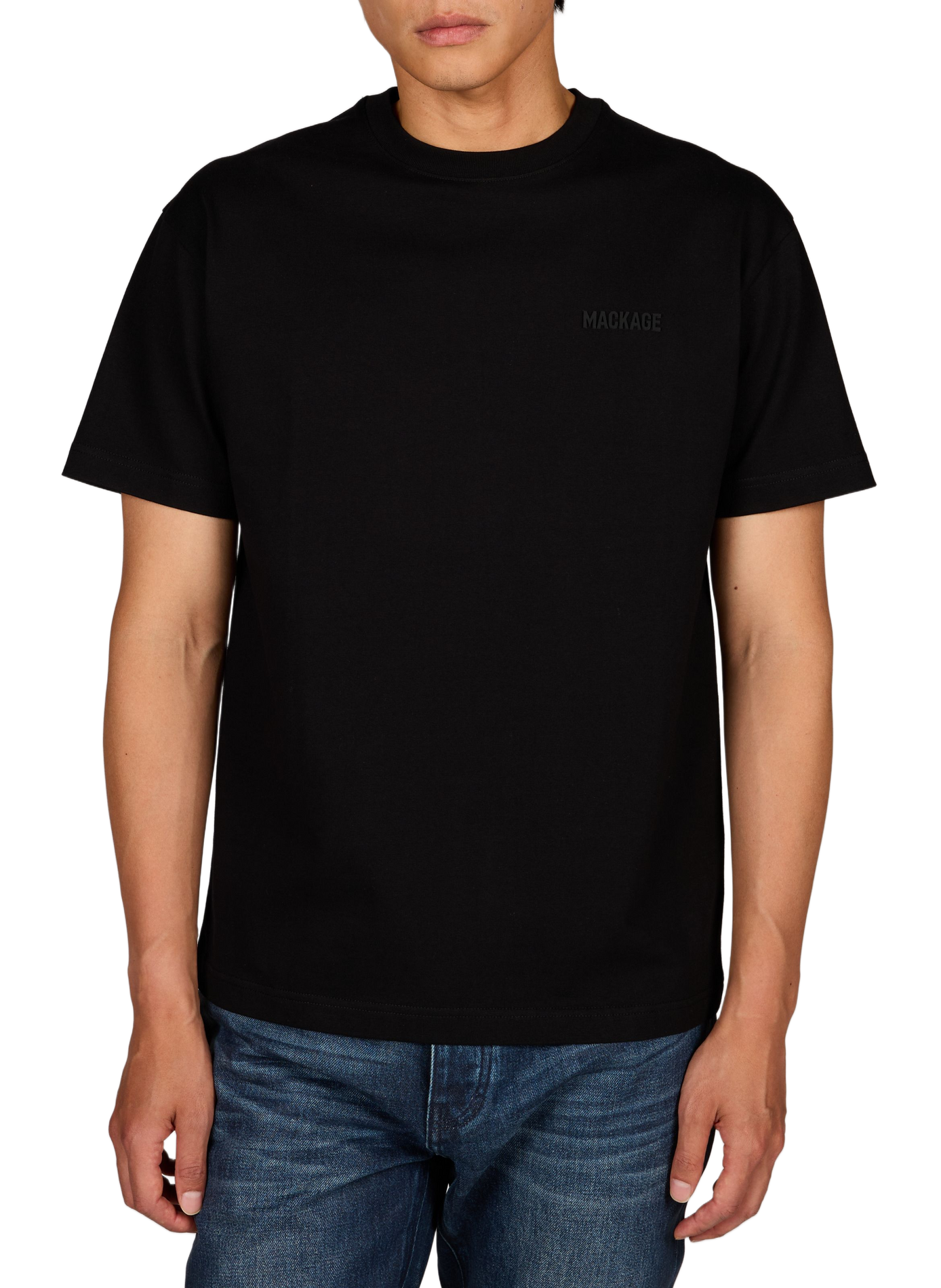 Straight fit round neck t-shirt MACKAGE Black