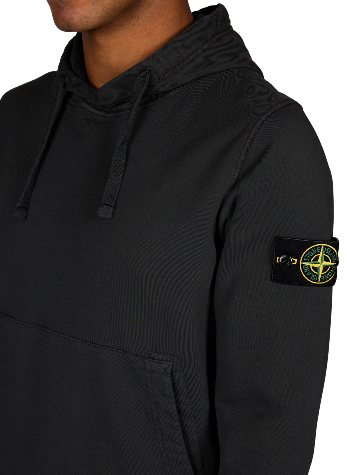 Solid color hoodie with a hood STONE ISLAND Grey