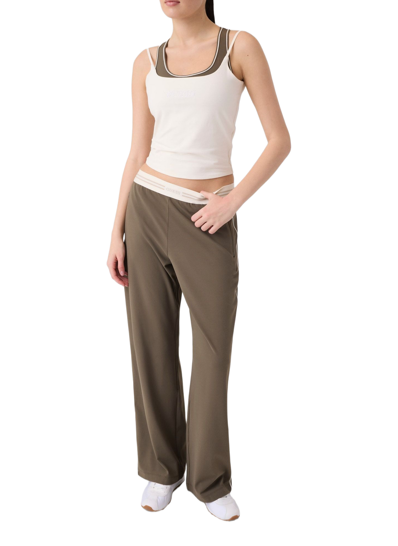 Brunella wide-leg elasticated-waist sweatpants GUESS Beige