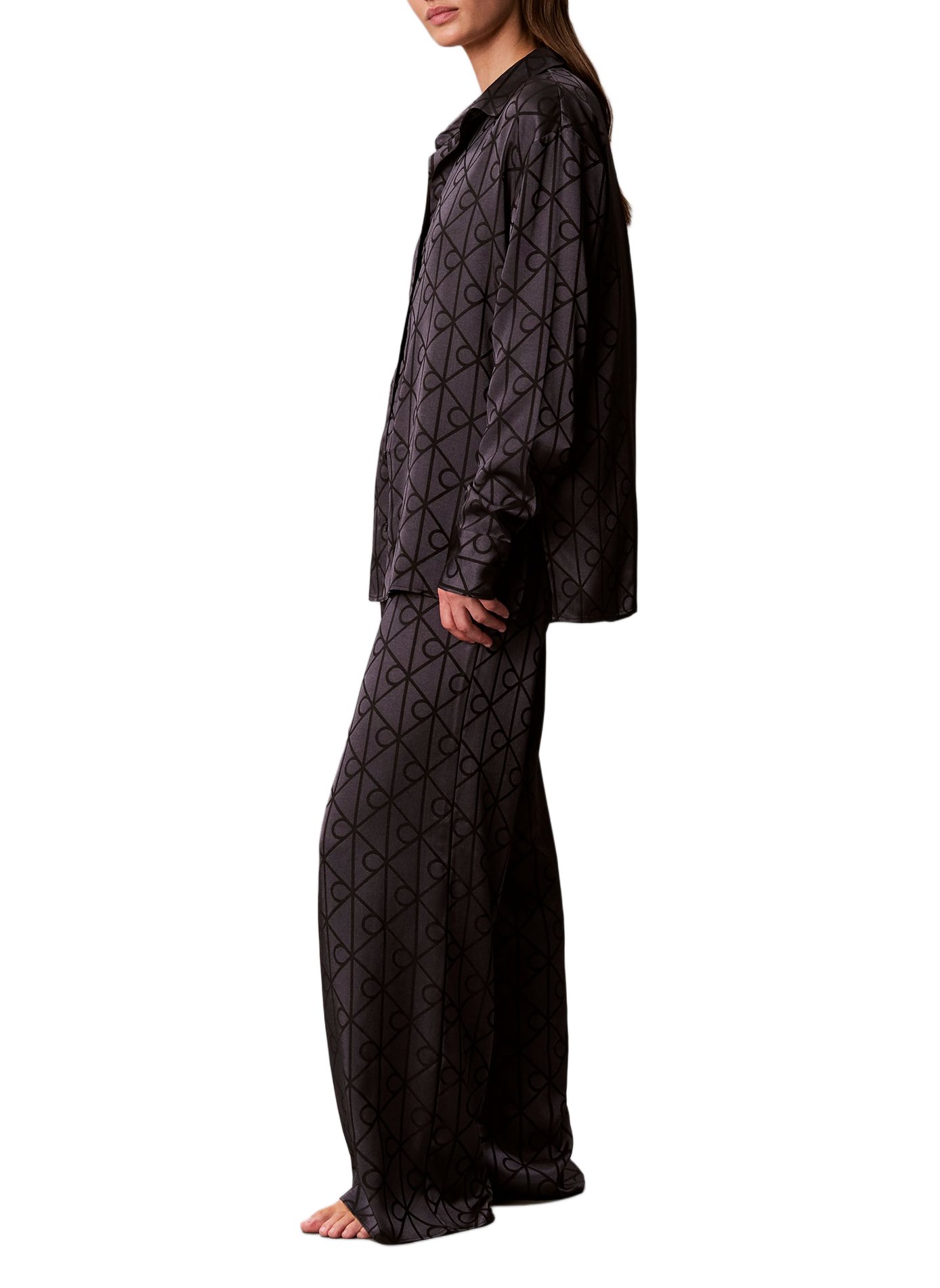 Satin pyjama trousers CALVIN KLEIN Black