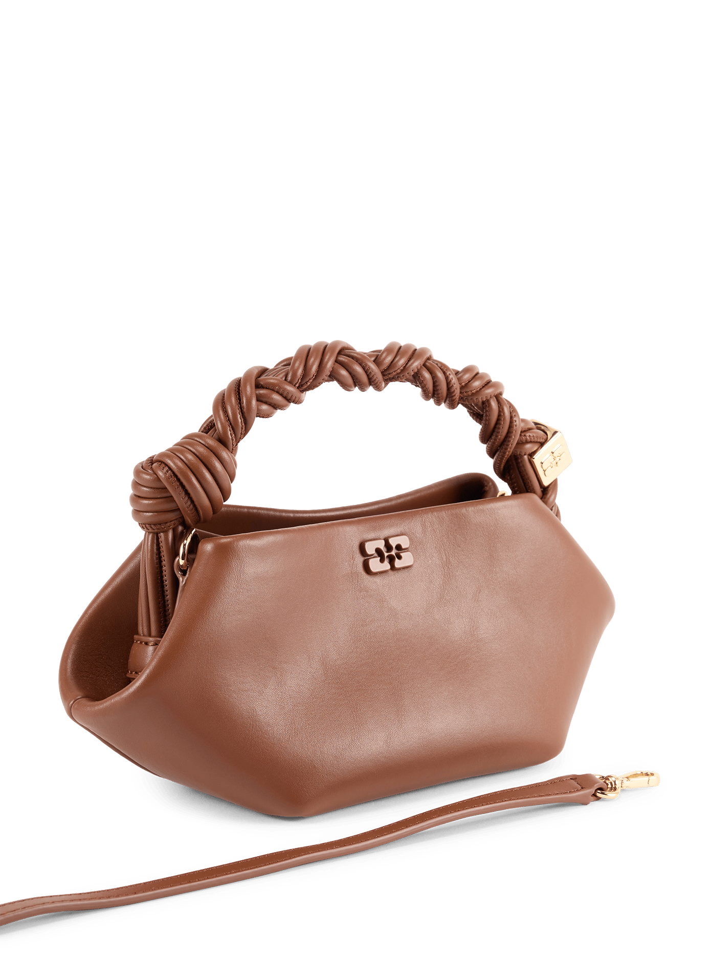 Mini Bou leather blend bag GANNI Red