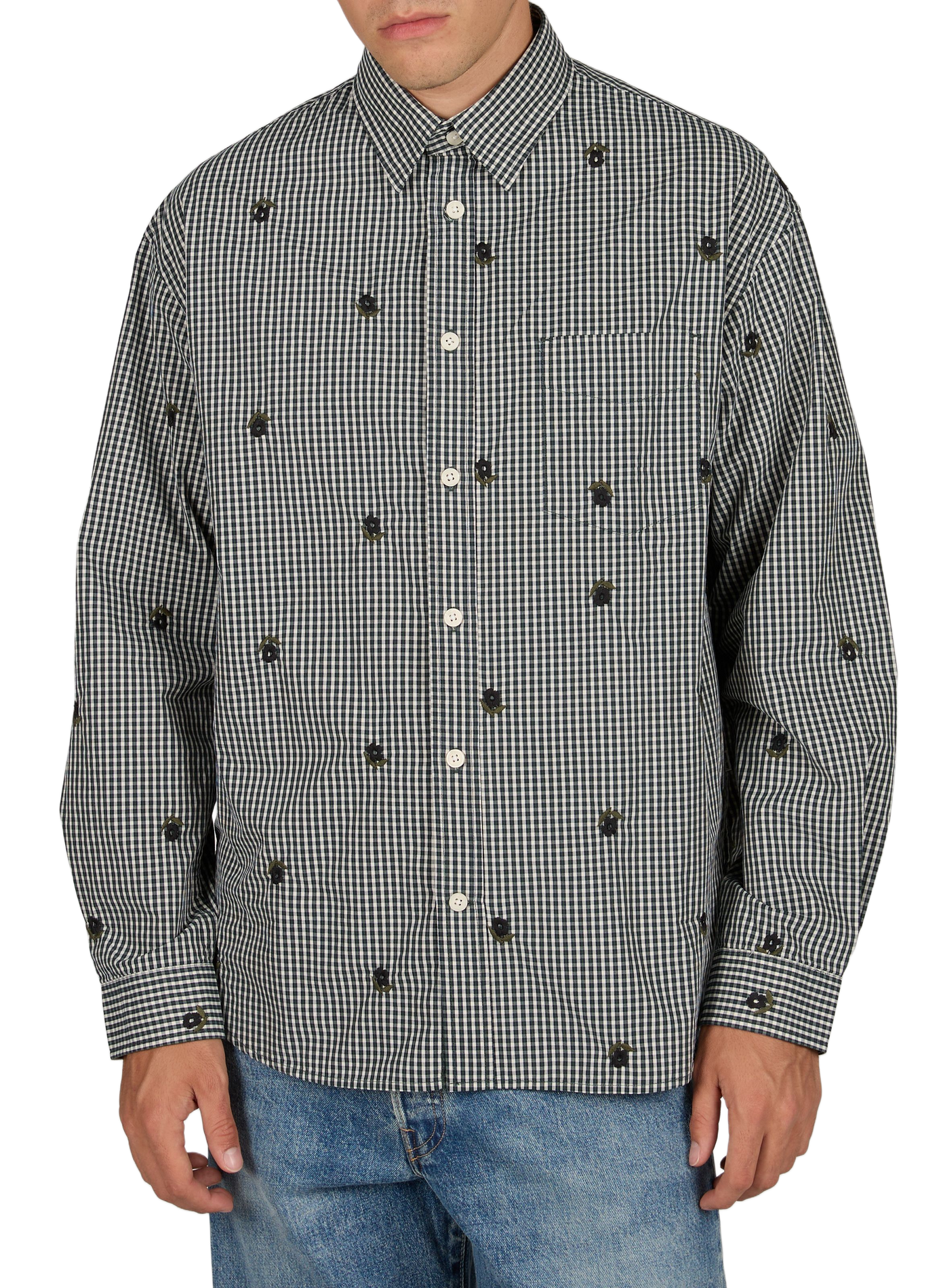 Wijdvallende blouse met geborduurde motiefprint NN.07 Blauw