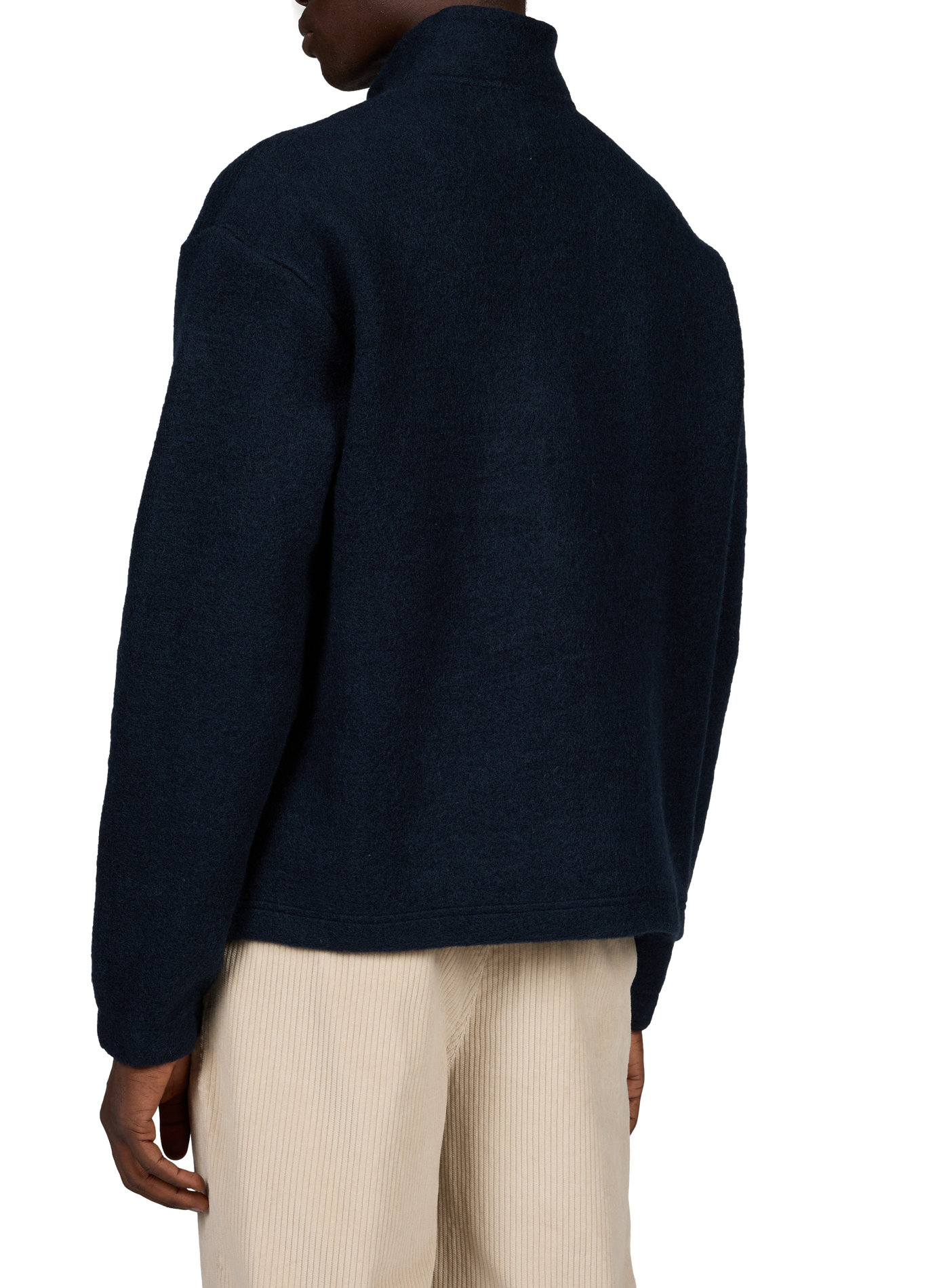 Rechte geribbelde wollen mix trui FARAH Blauw