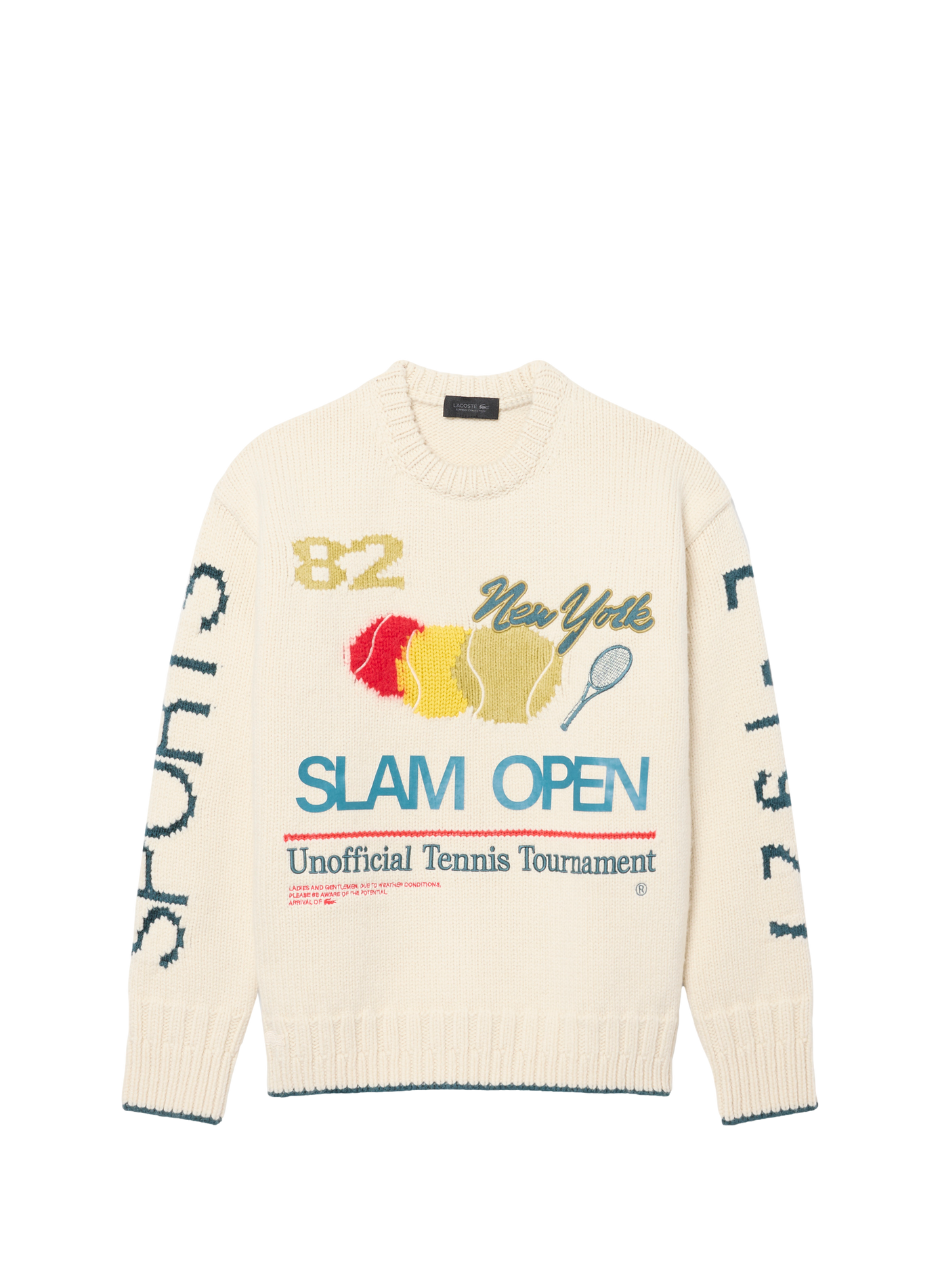 Gerade geschnittener Pullover mit Rundhalsausschnitt und Stickereien LACOSTE Weiss