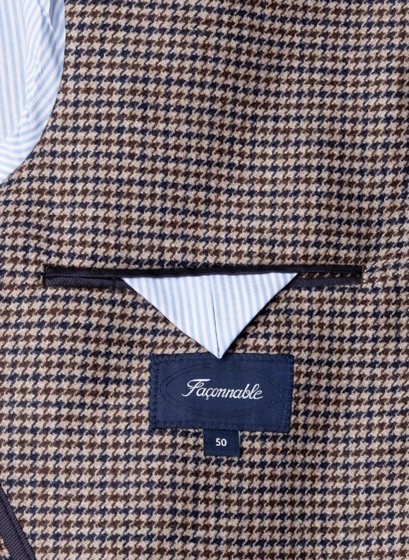 Straight-fit patterned blazer in a wool blend FACONNABLE Brown