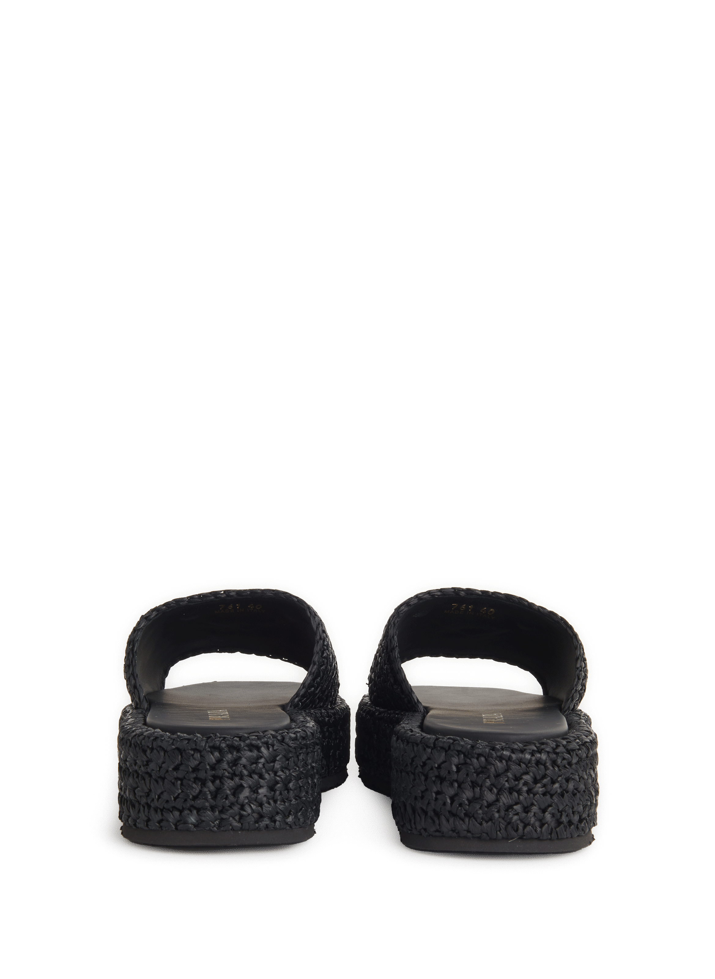 Crochet platform mules PRADA Black