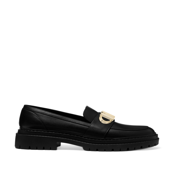 Michael Kors Leather Loafers In Black