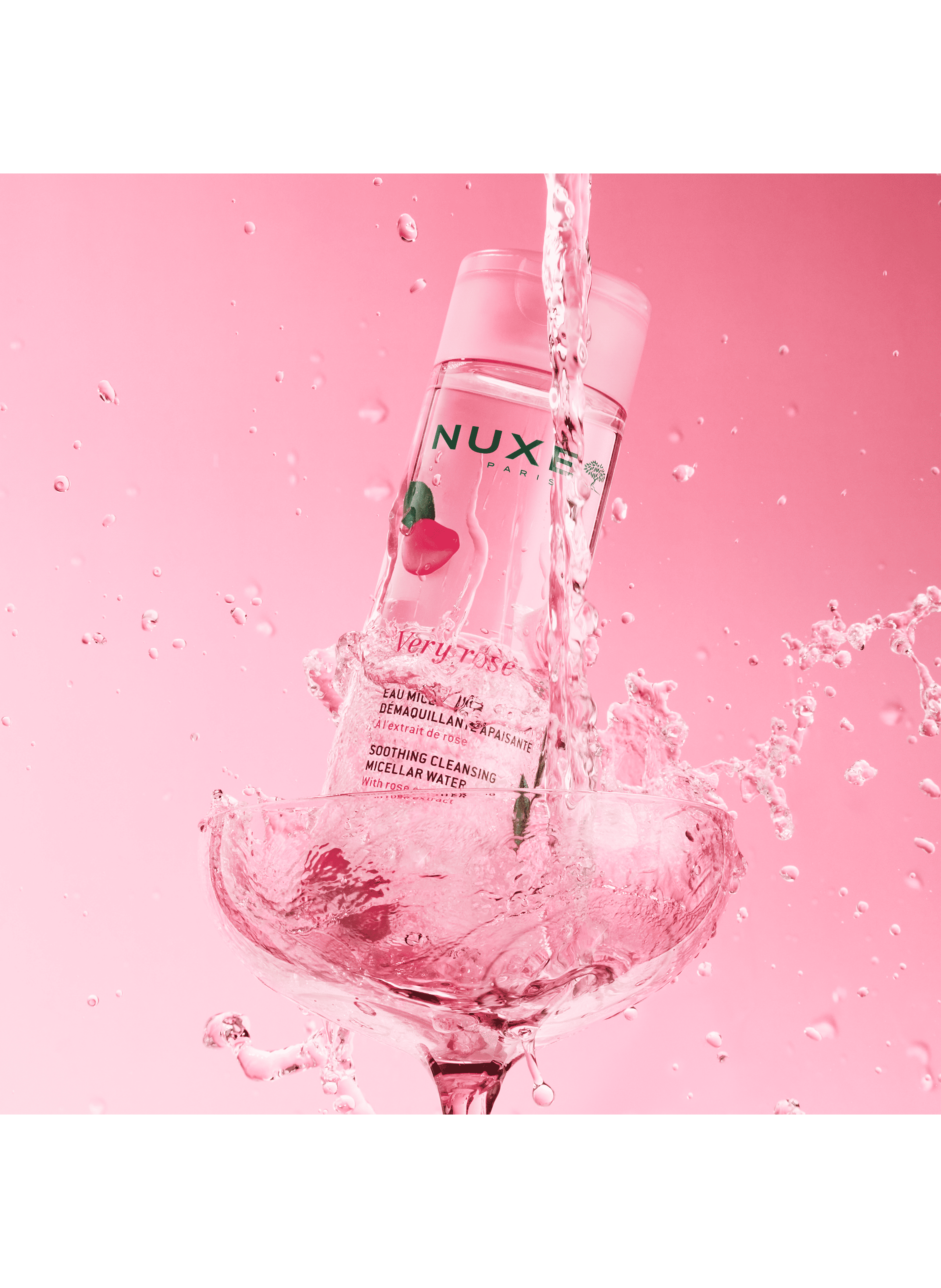 Eau micellaire apaisante 3-en-1 visage et yeux, Very Rose NUXE No color