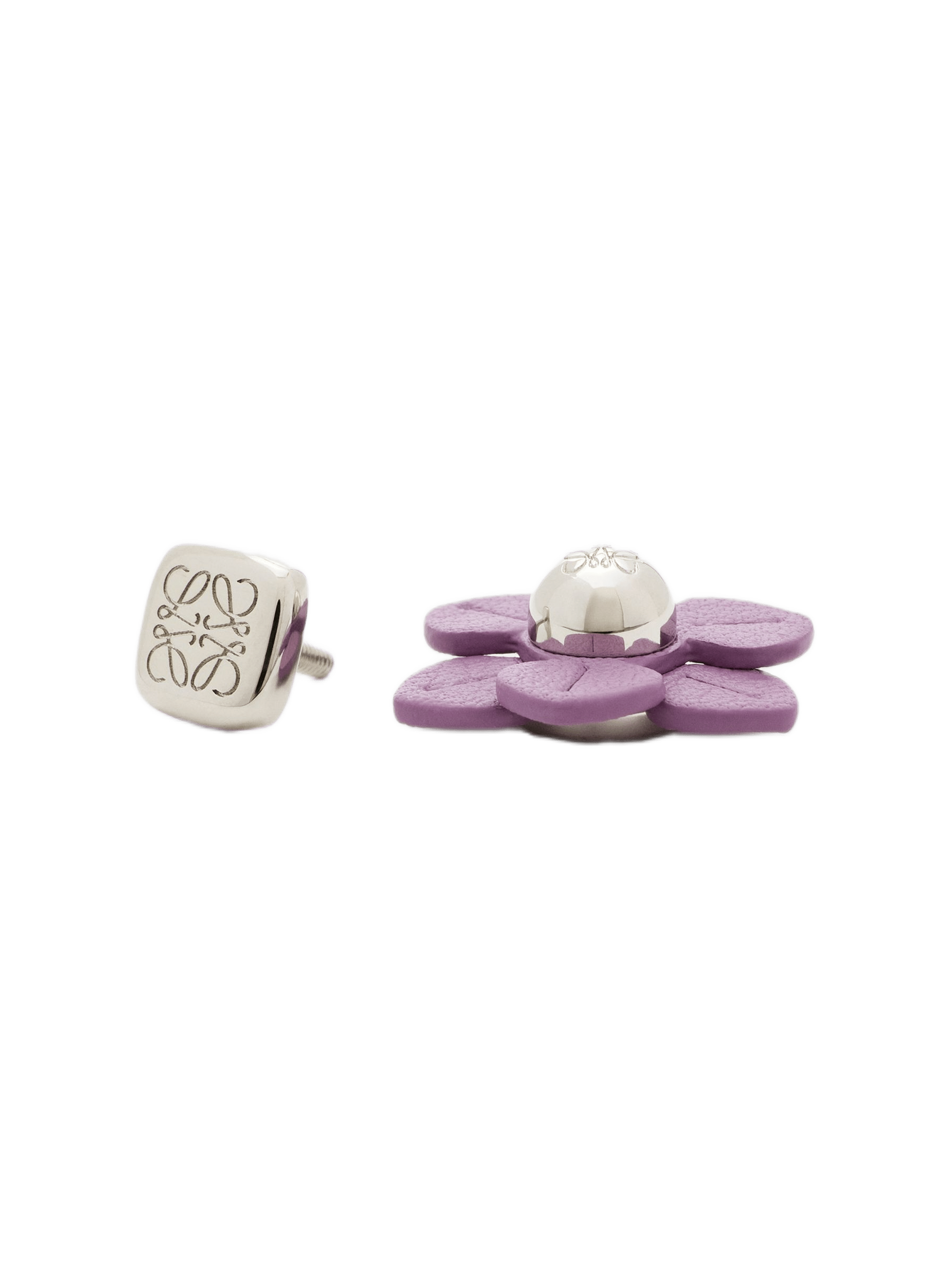 Broche fleur en cuir de veau LOEWE Violet