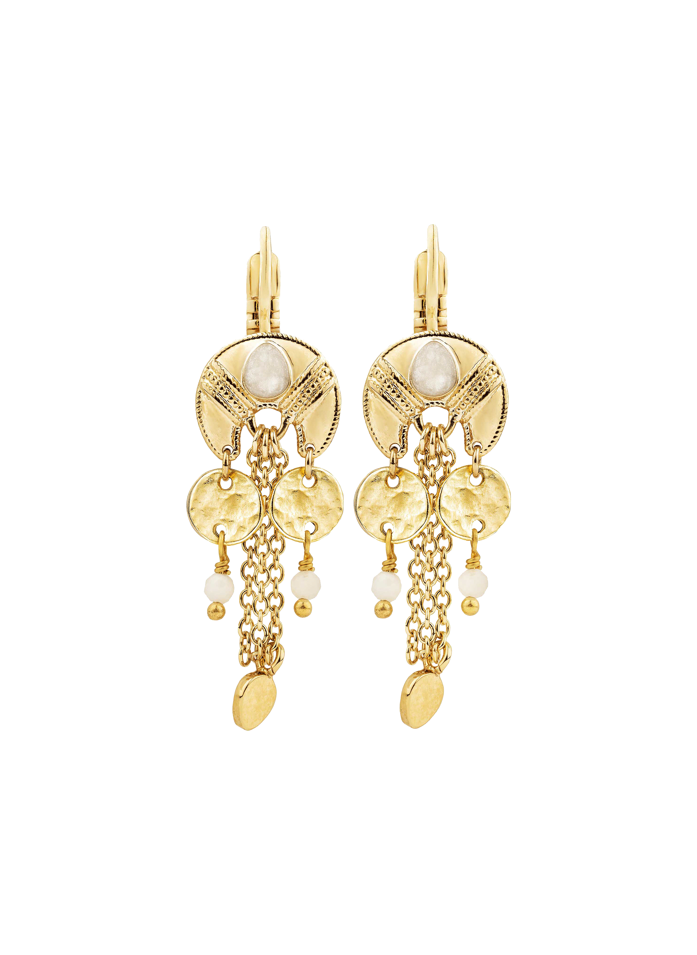 Boucles d'oreilles pendantes avec chaînes karala HIPANEMA Blanc