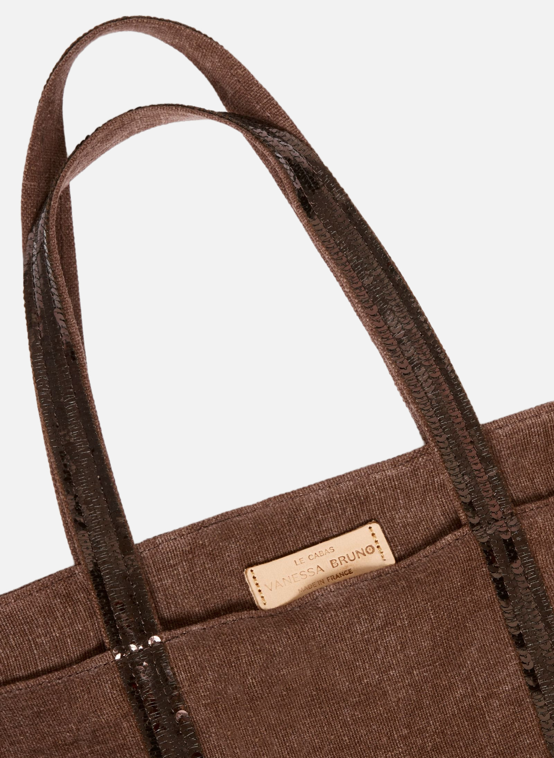 Cabas l zippé en lin VANESSA BRUNO Marron