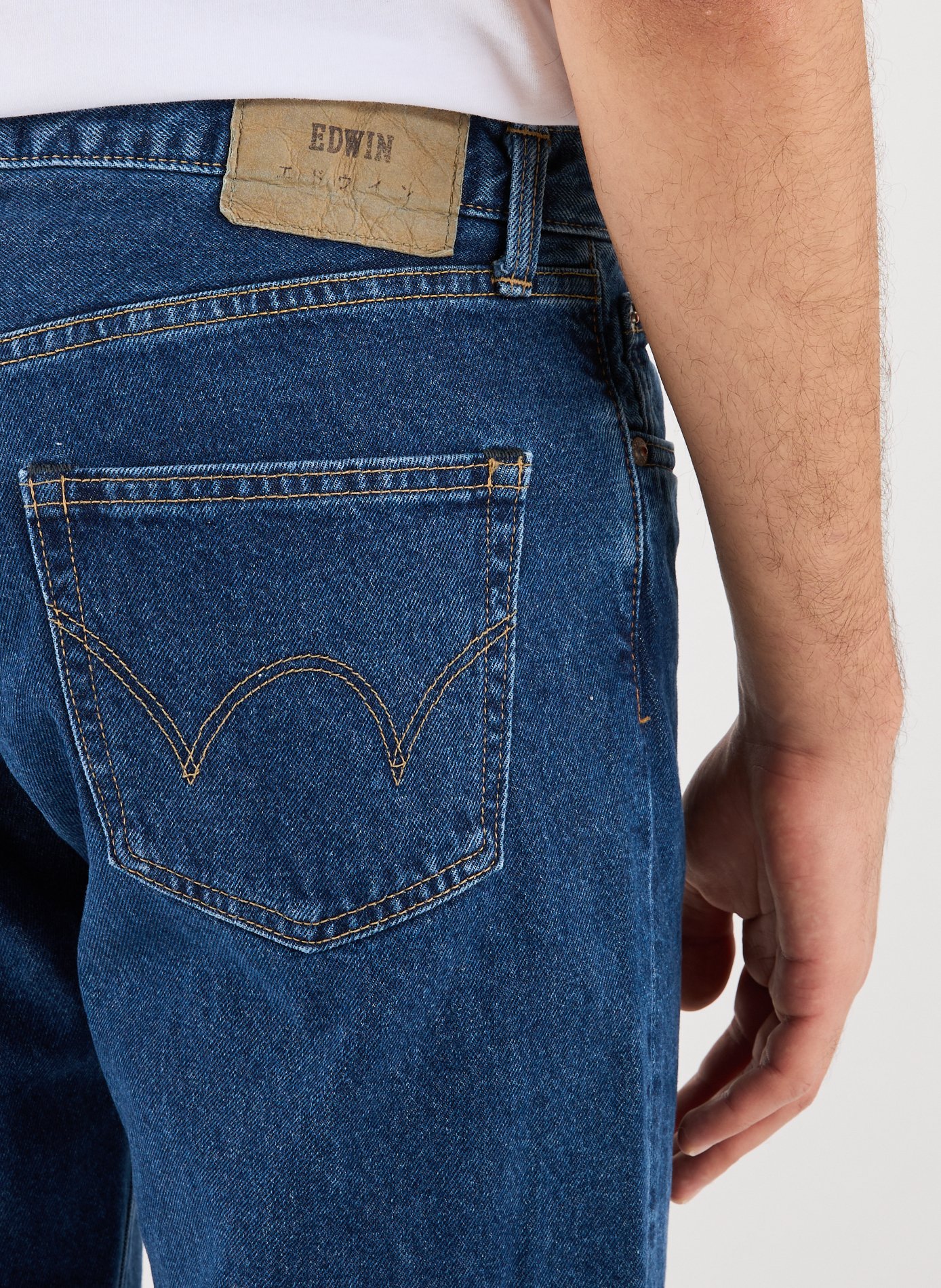 Straight cotton jeans EDWIN Blue