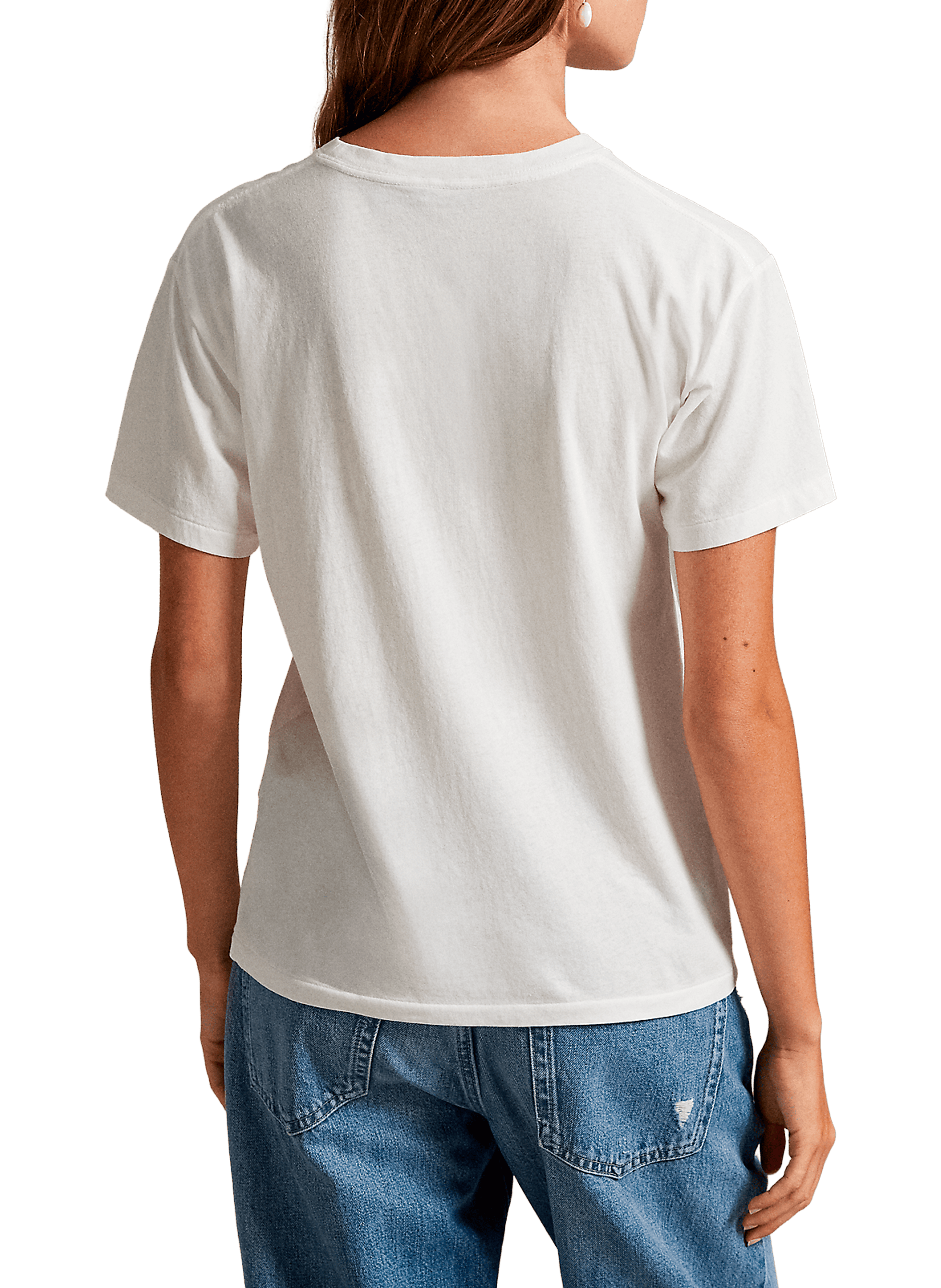 T-shirt col rond en coton POLO RALPH LAUREN Blanc