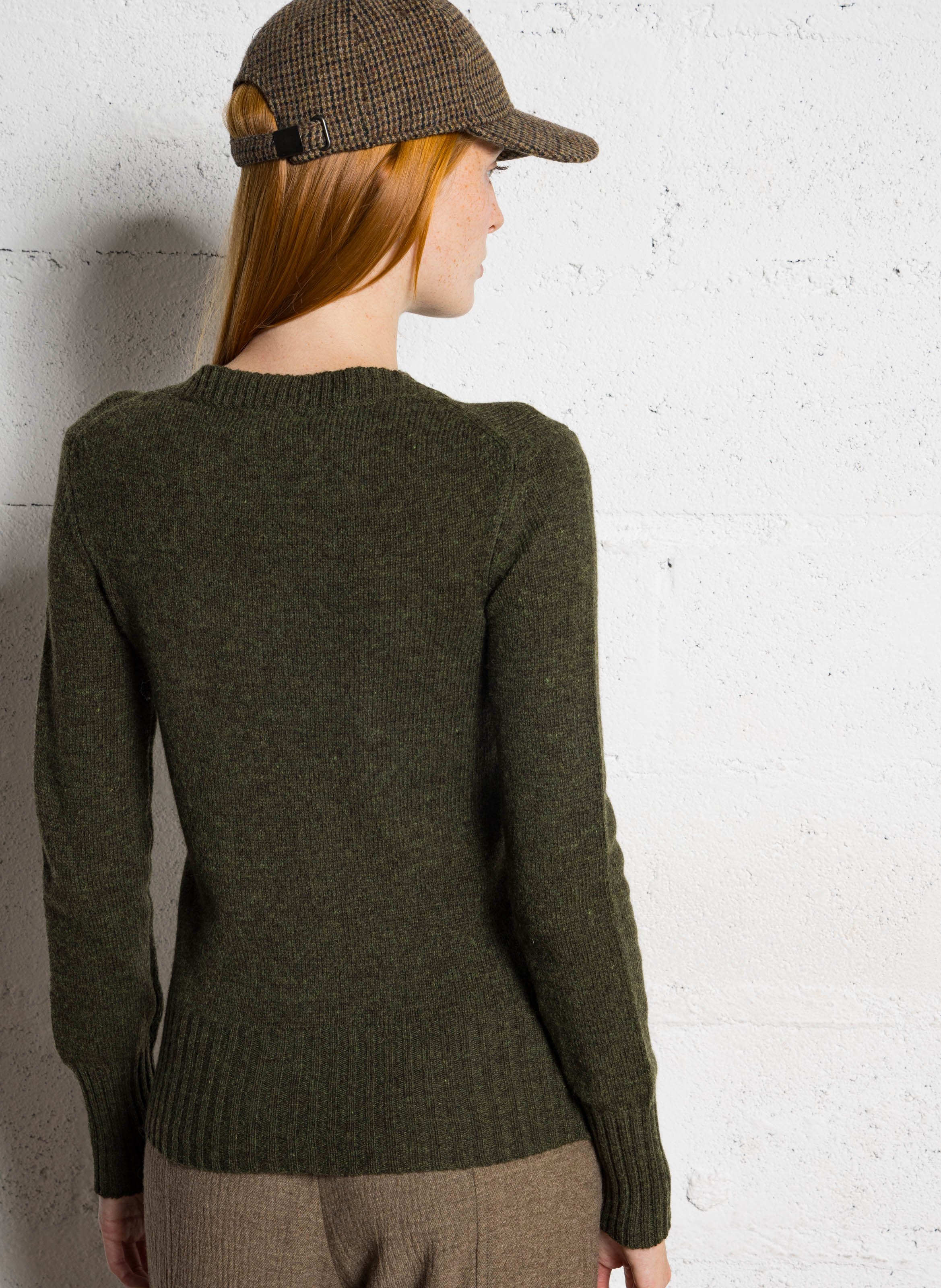 Pull droit col rond en laine Gipsy SOEUR Kaki