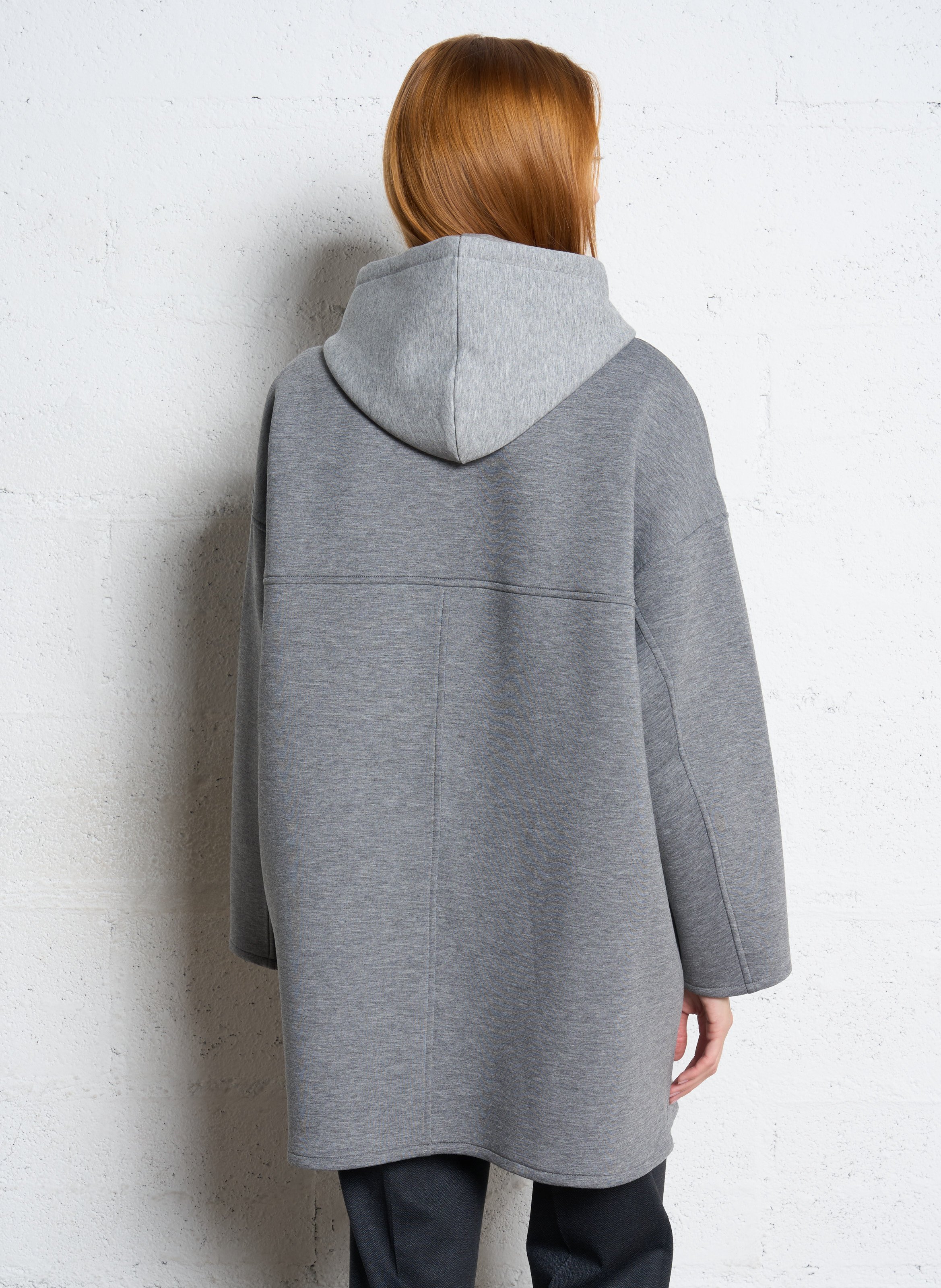 Manteau droit avec capuche amovible IKKS Gris