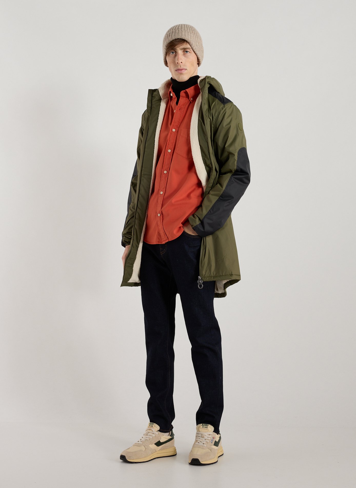 Parka à capuche mi-longue JOTT Kaki