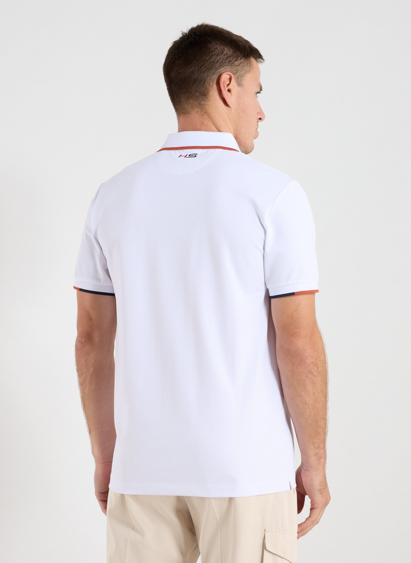 Short-sleeved polo shirt in blended cotton HACKETT White