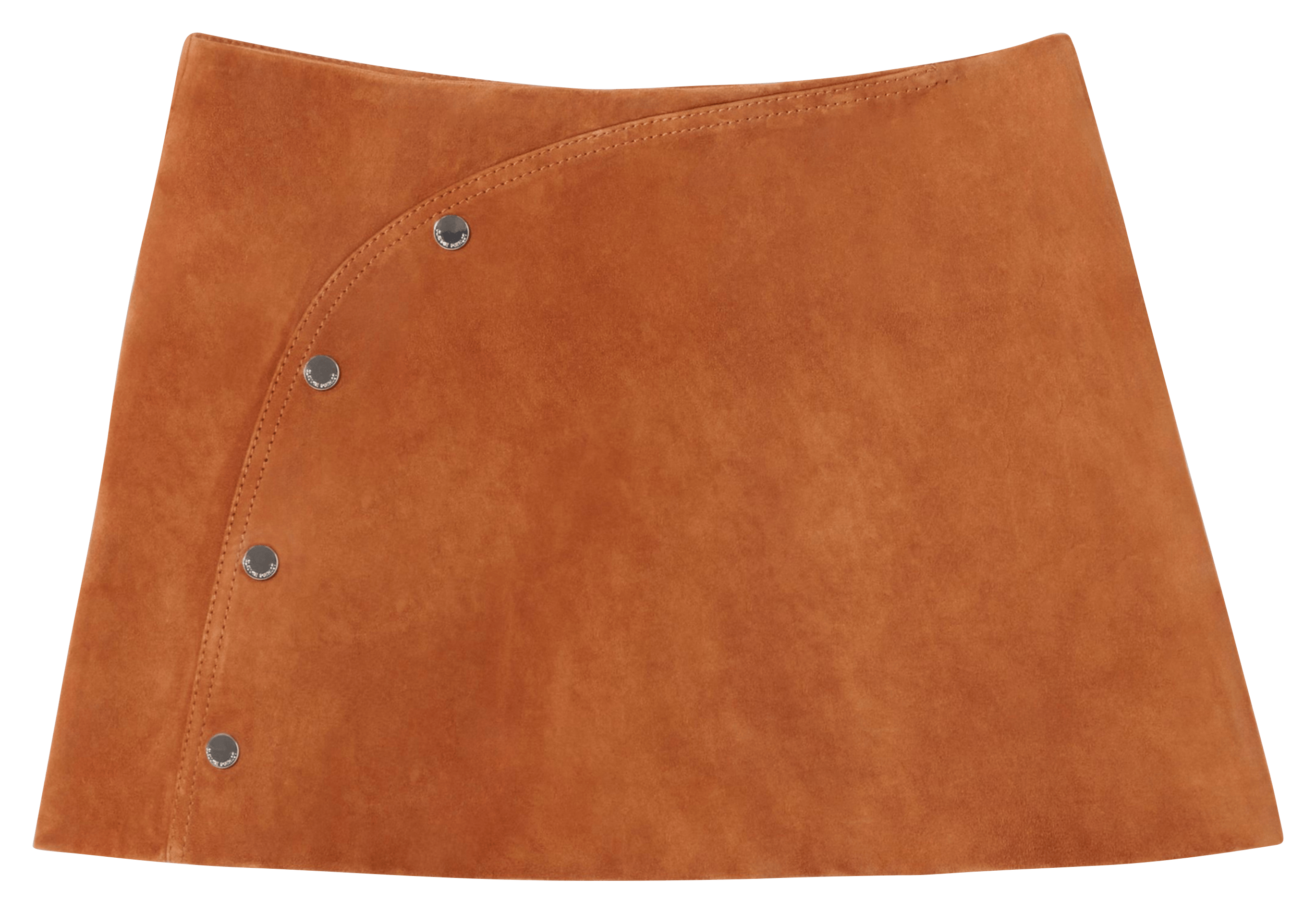 Jupe courte en cuir velours CLAUDIE PIERLOT Beige