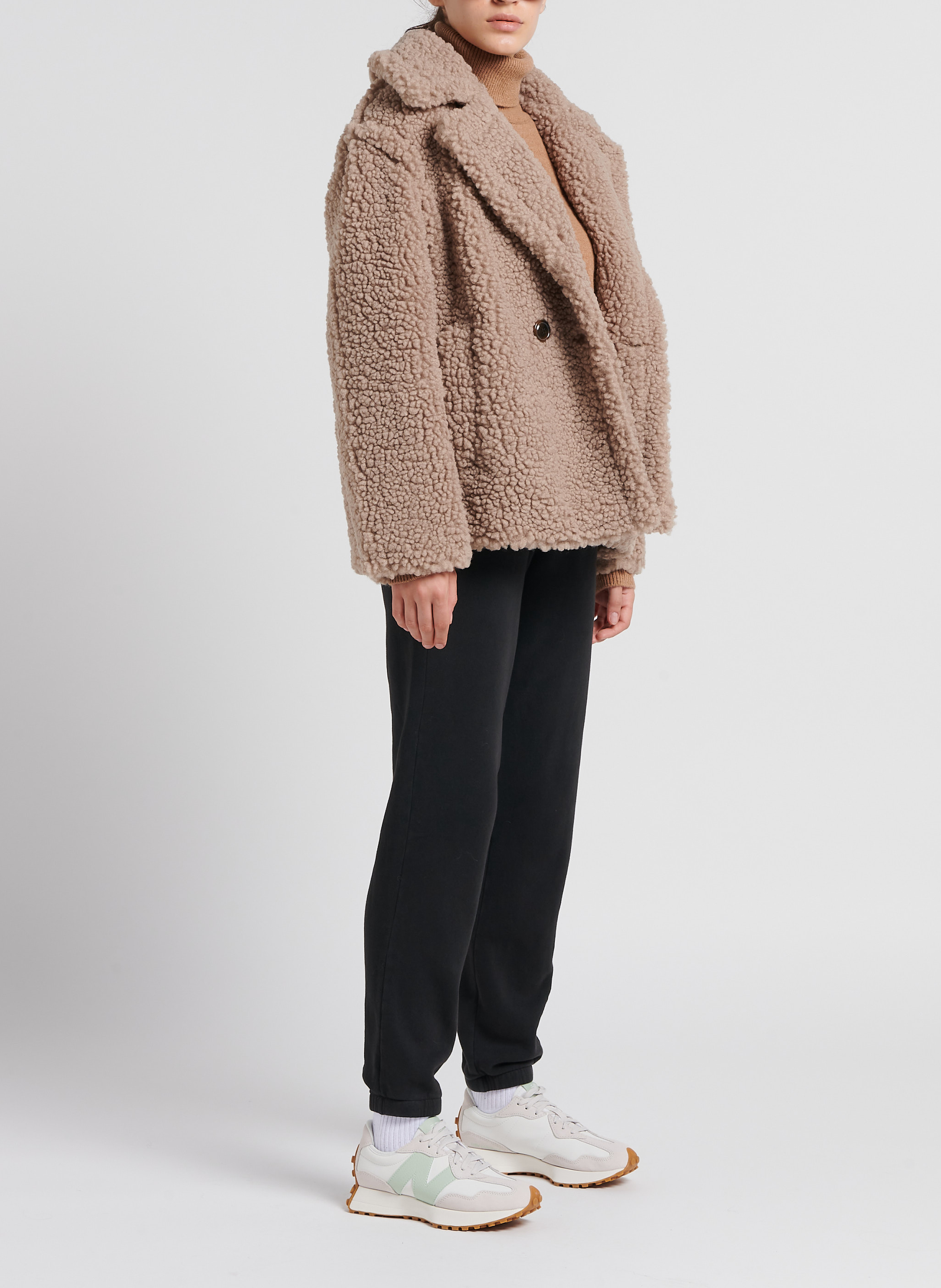 Jogging taille haute en coton mélangé izubird AMERICAN VINTAGE Noir