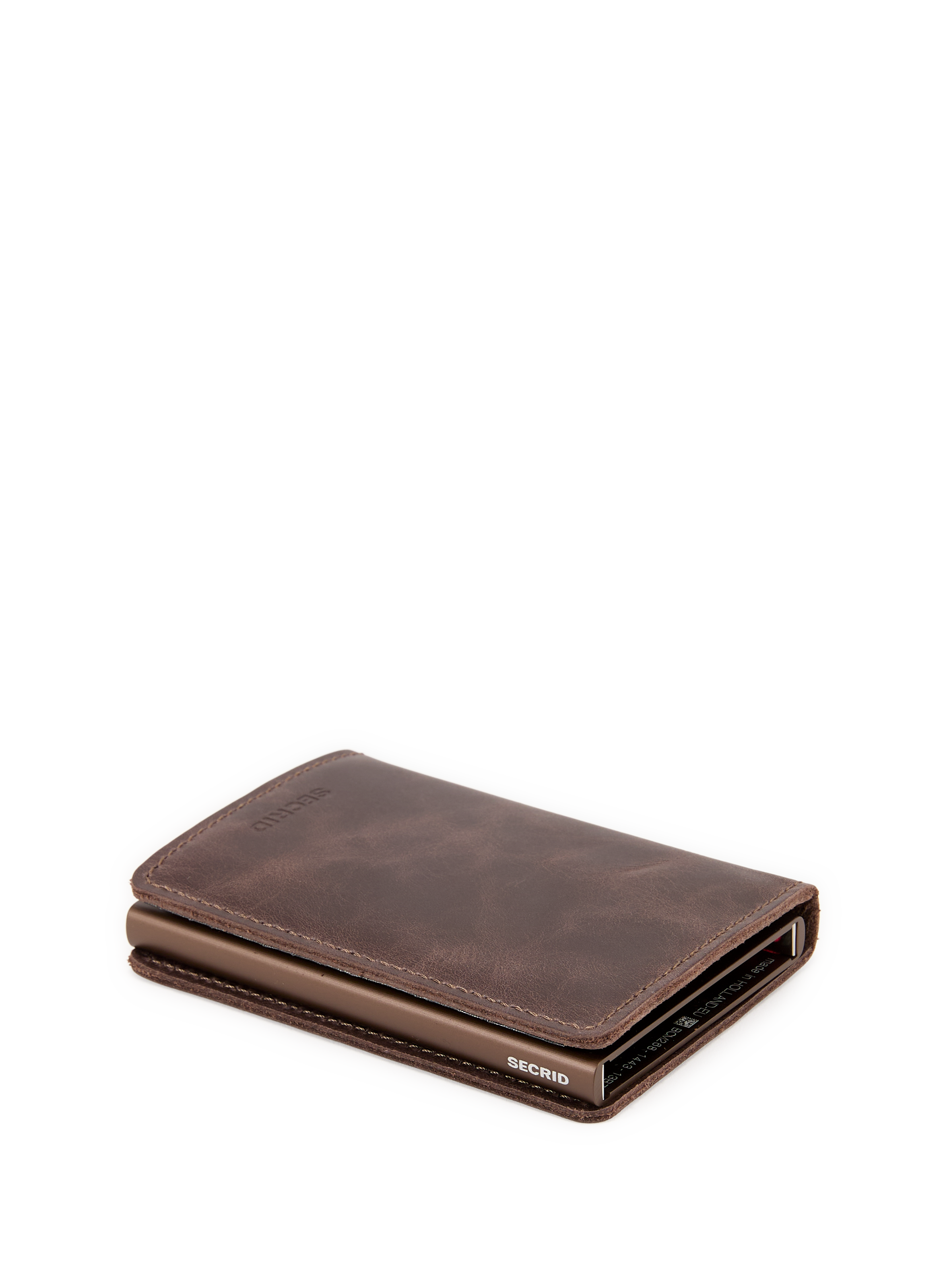 Porte-cartes manuel en cuir mélangé SECRID Marron