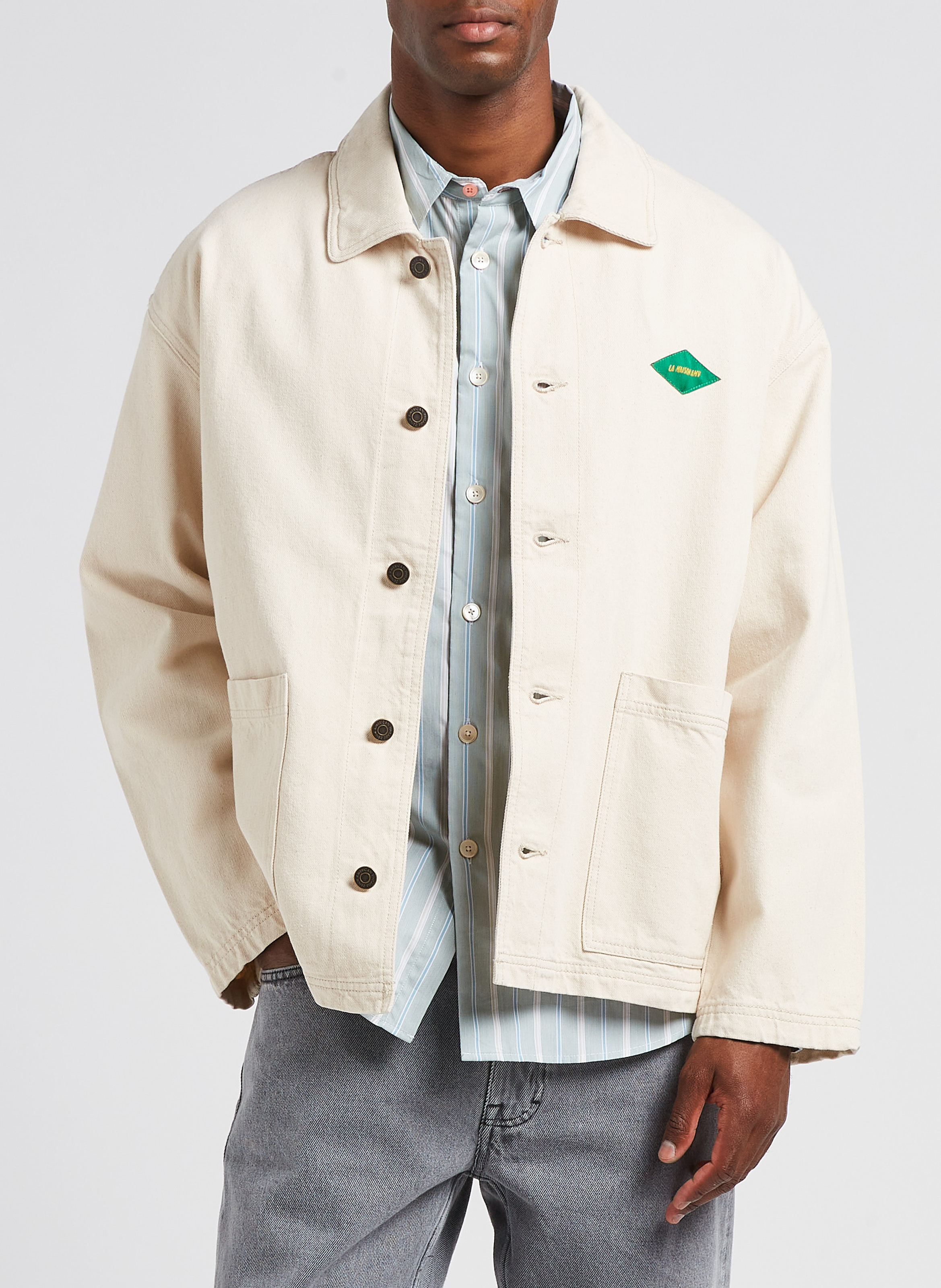 Veste col classique en coton datcity AMERICAN VINTAGE Beige