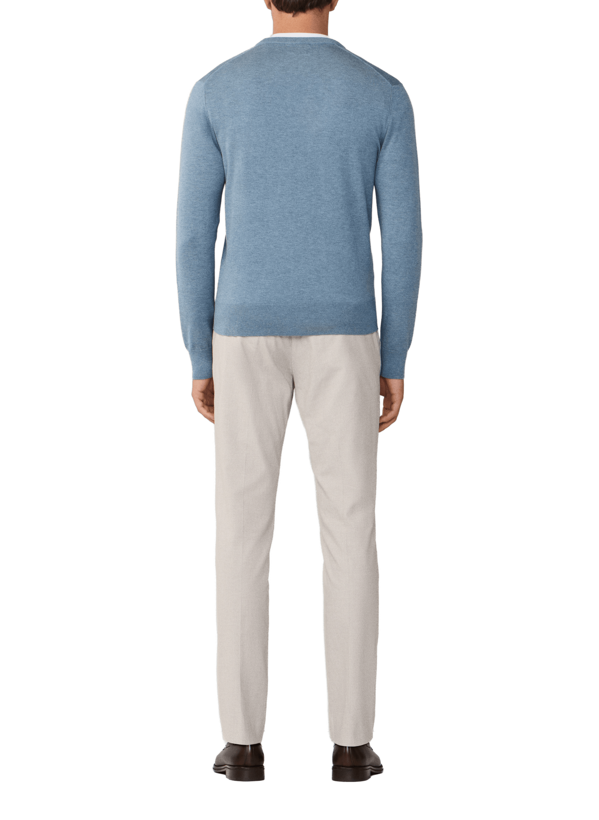 Round neck sweater in cotton and silk HACKETT Blue