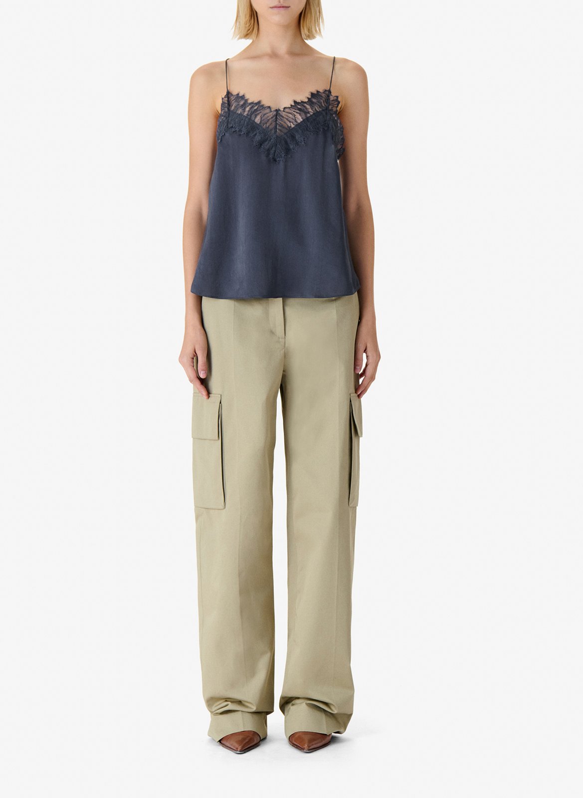 Top ample en soie newin IRO Bleu