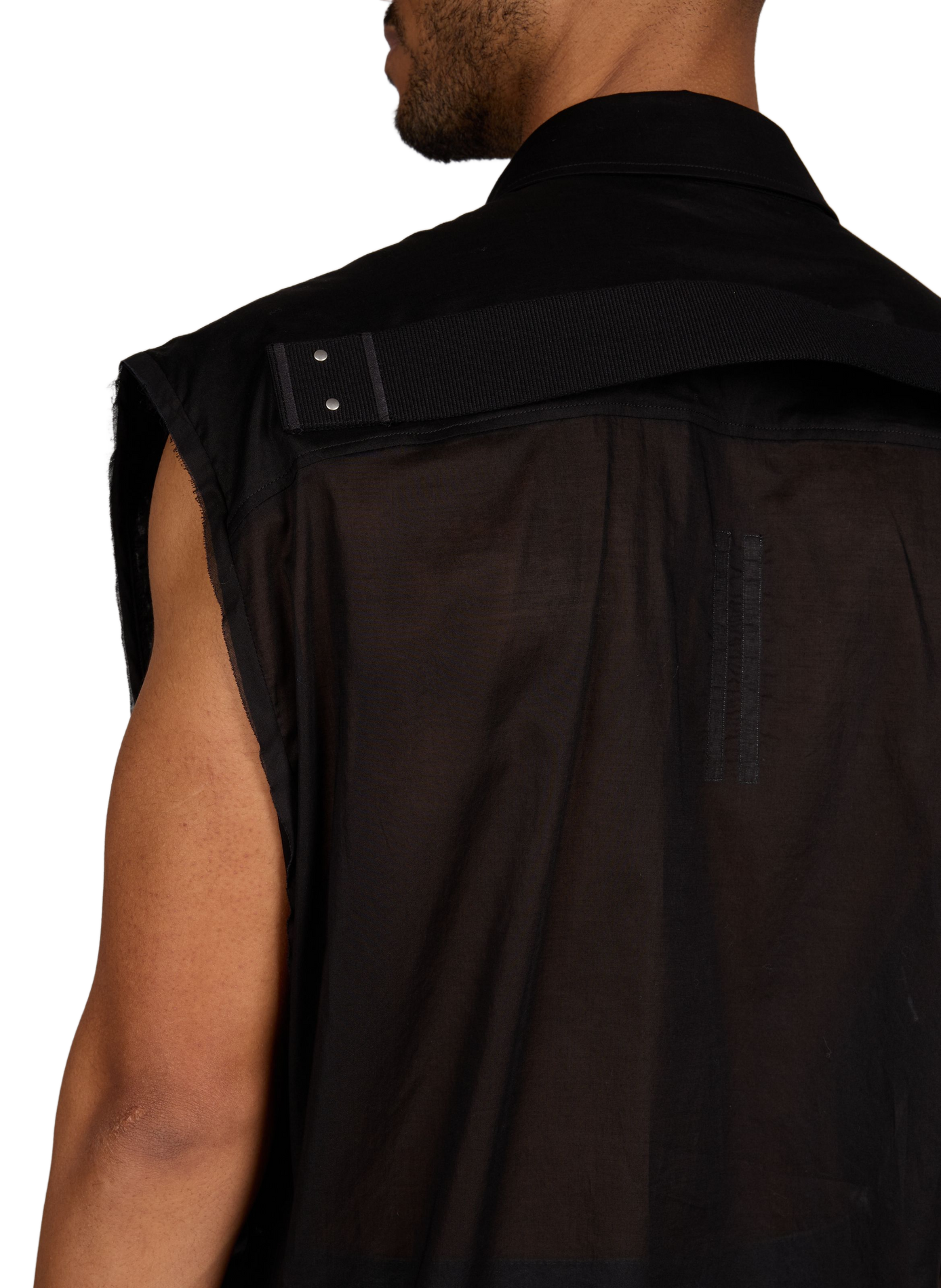 Chemise droite mi-longue en coton RICK OWENS Noir