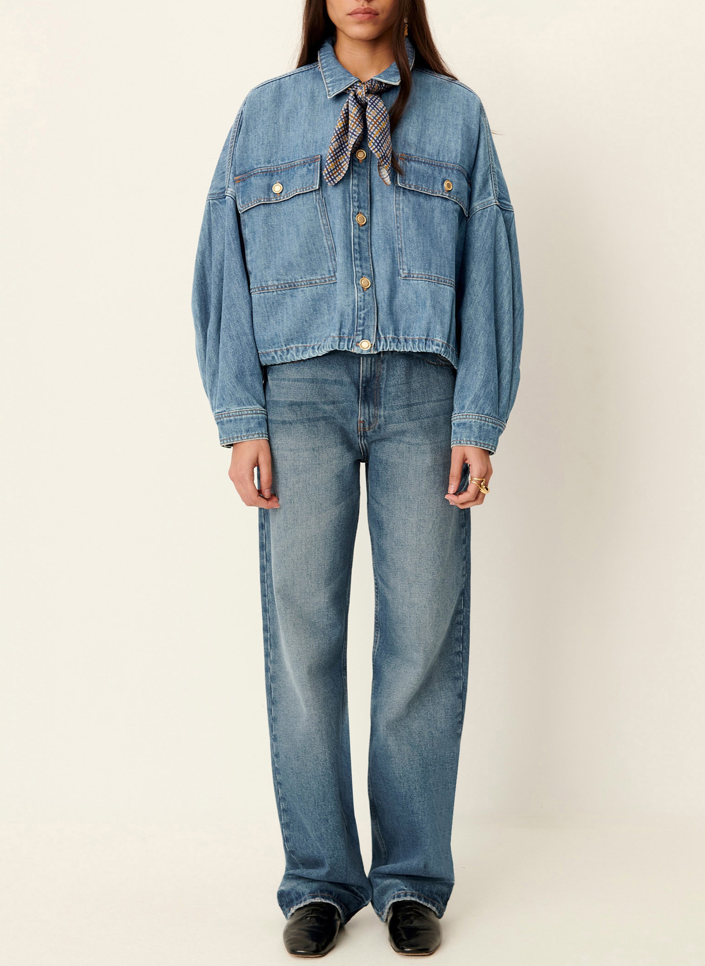 Veste col classique en coton cazanim SESSUN Bleu