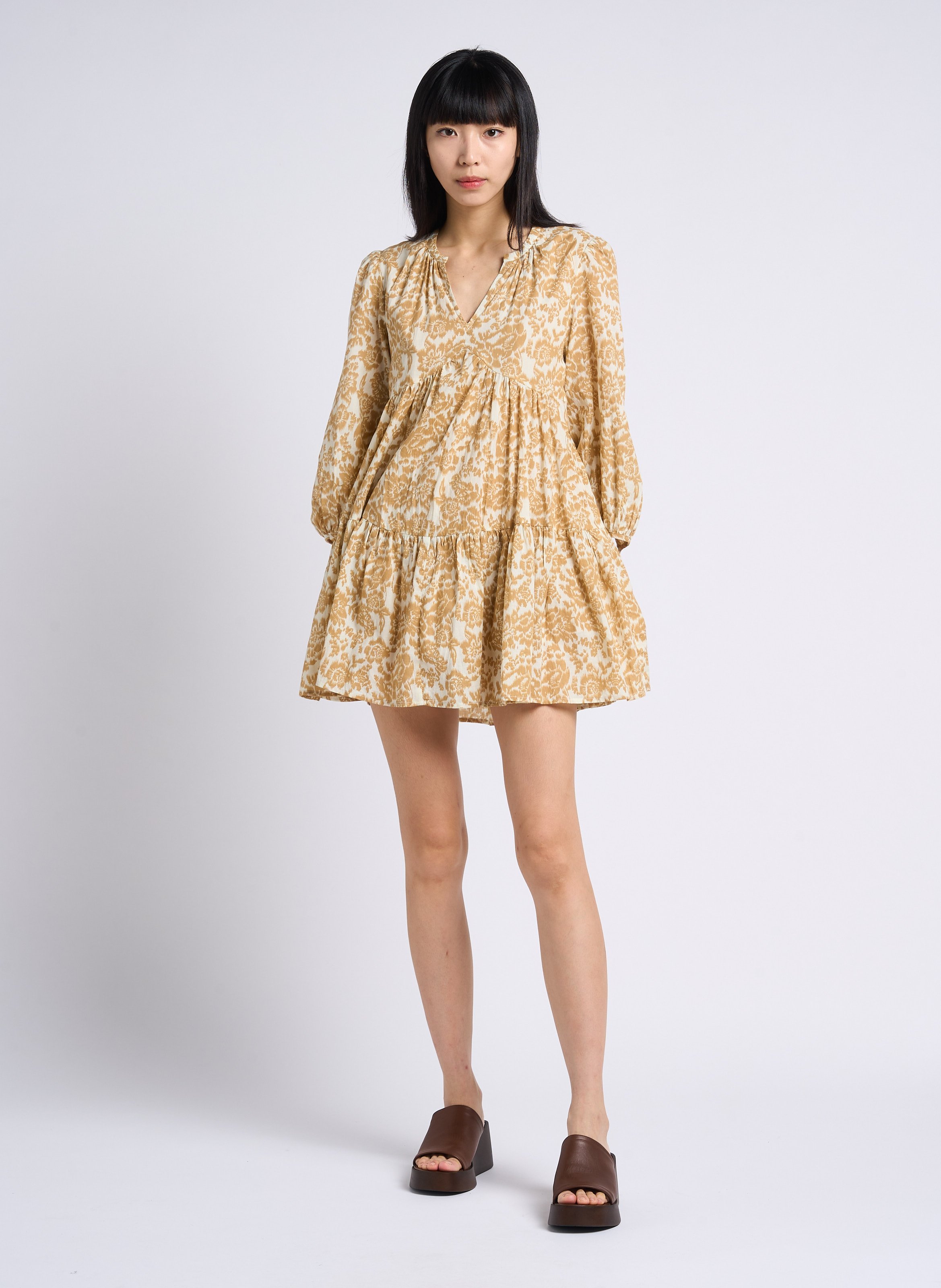 Mules compensées en cuir eugene JONAK Marron