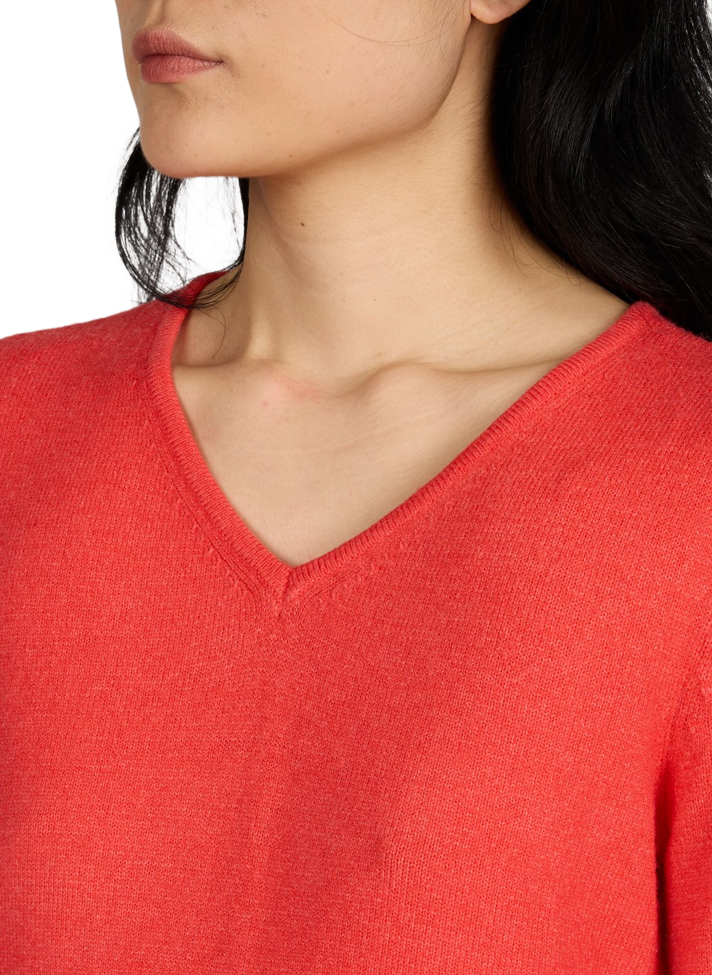 Pull à col V VILA Rouge