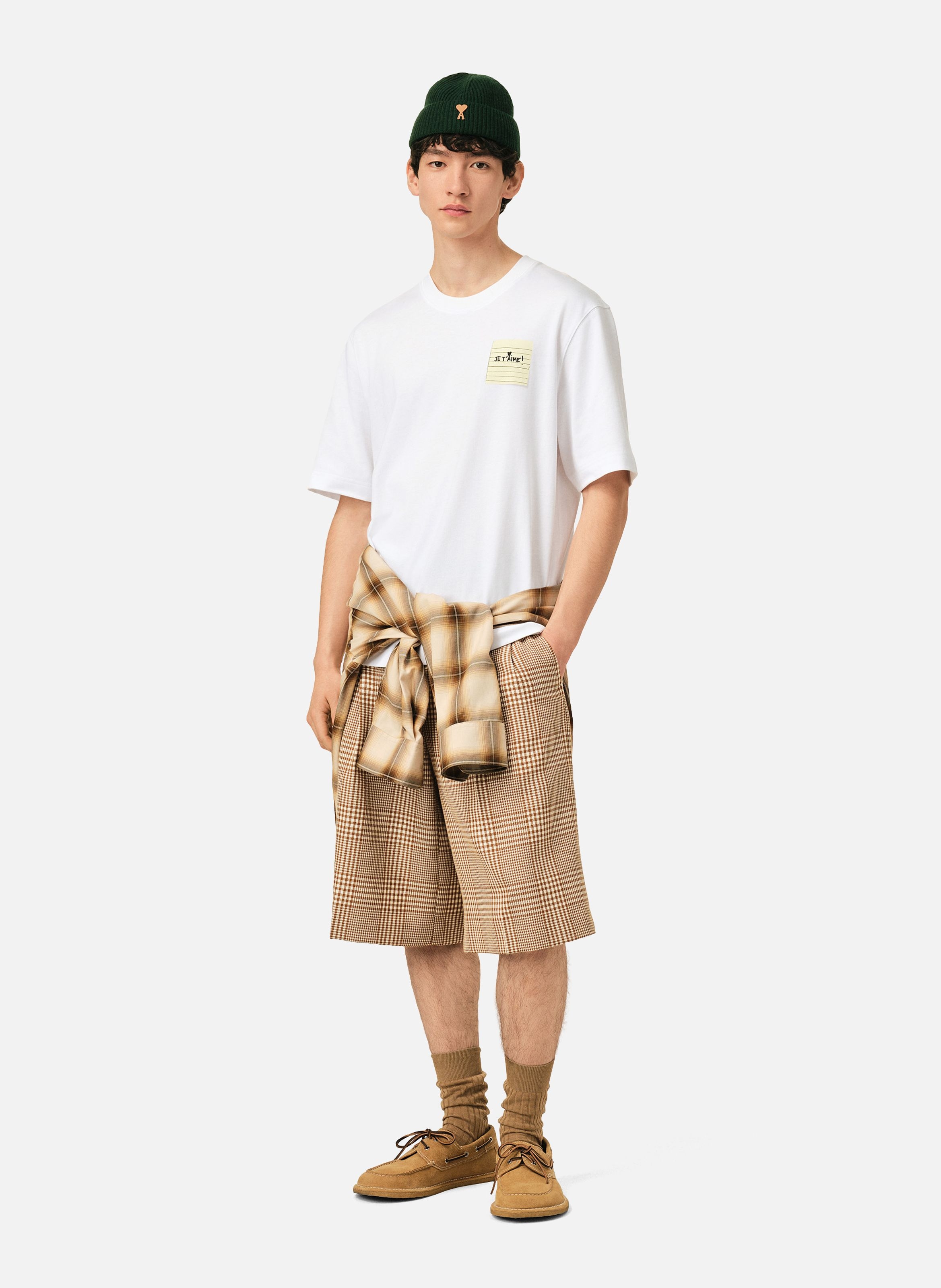 T-shirt post it "je t'aime" en coton AMI PARIS Blanc