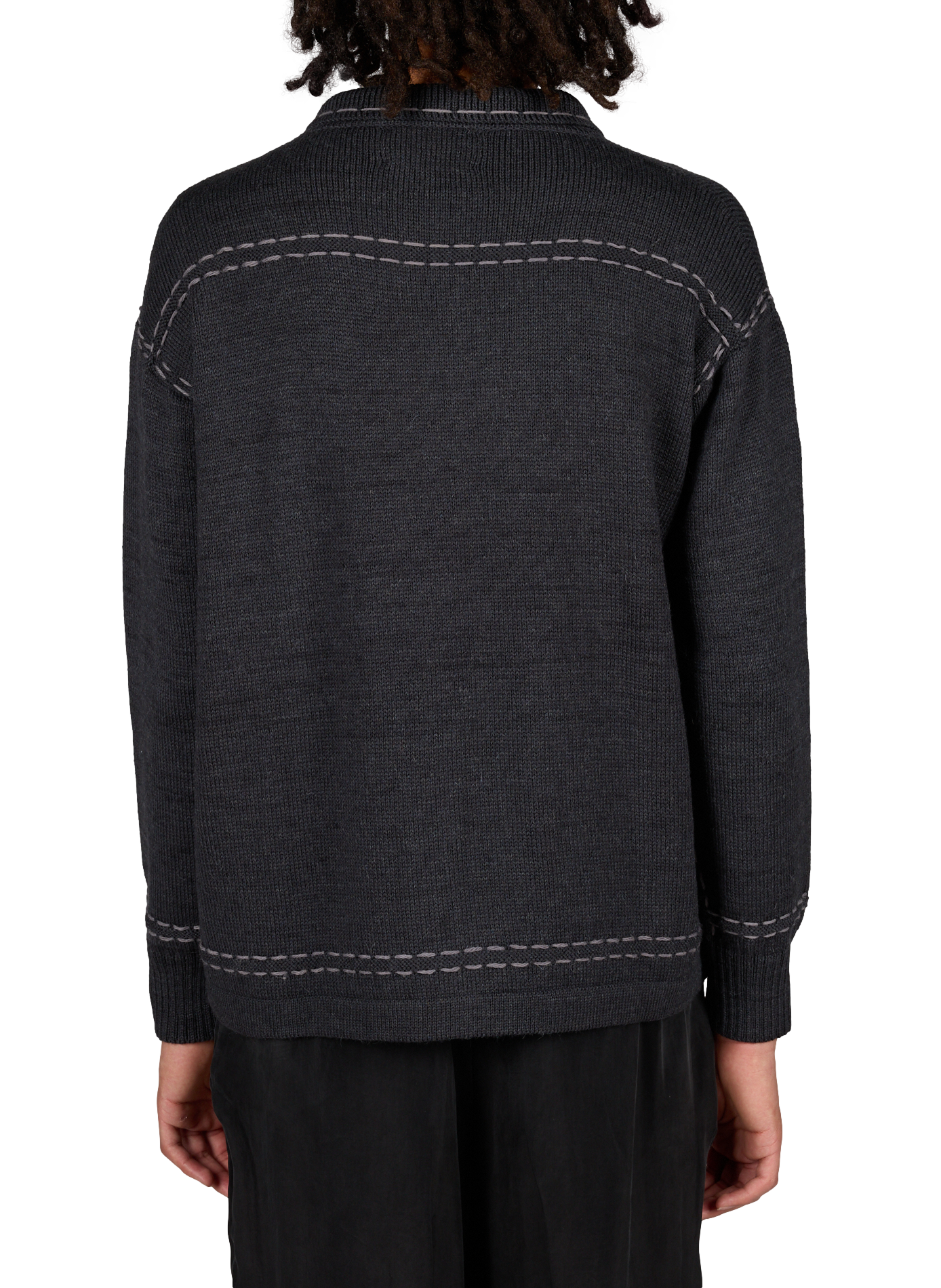 Cotton knit cardigan PAS UNE MARQUE Black