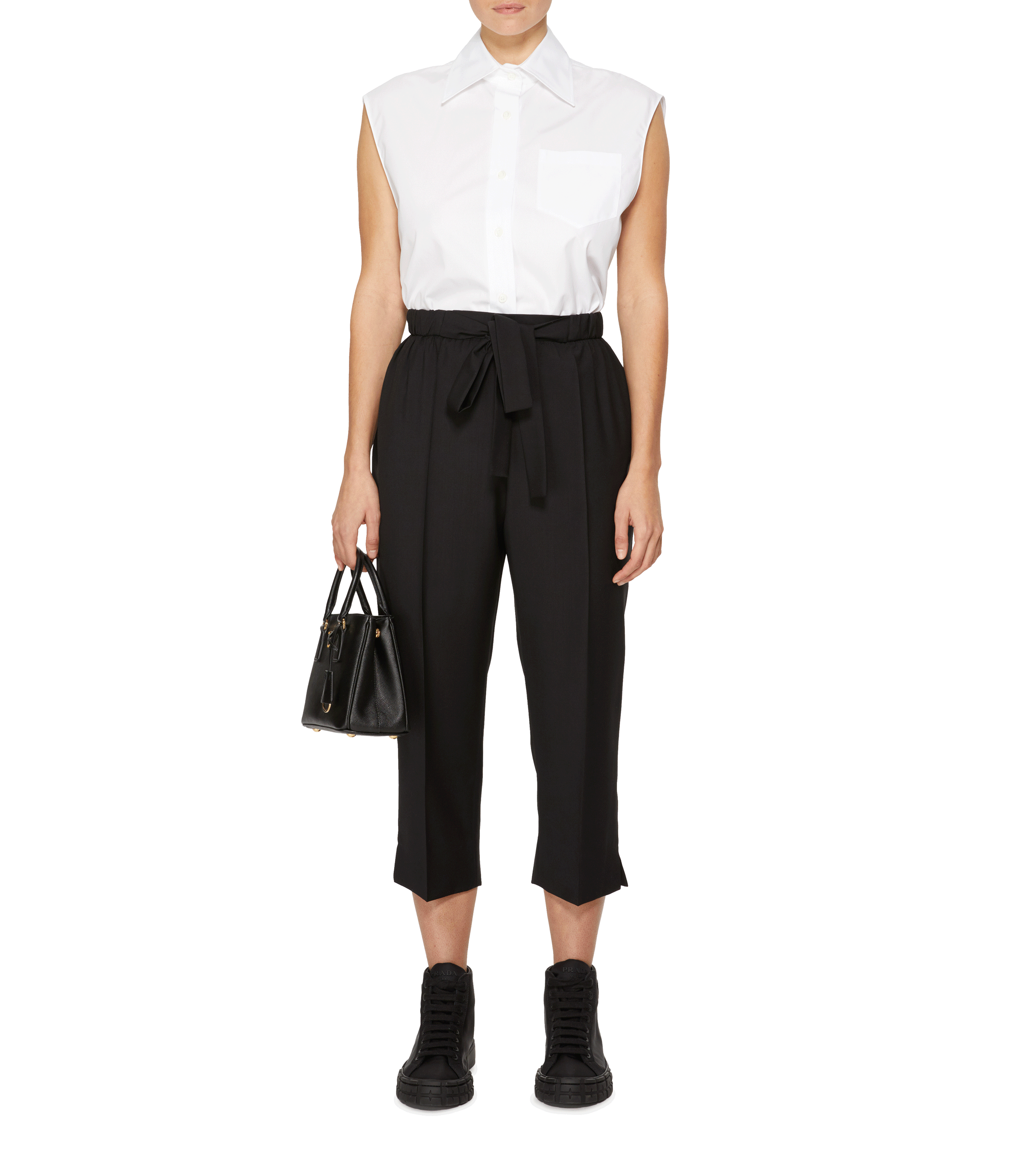 Virgin Wool Trousers PRADA Black