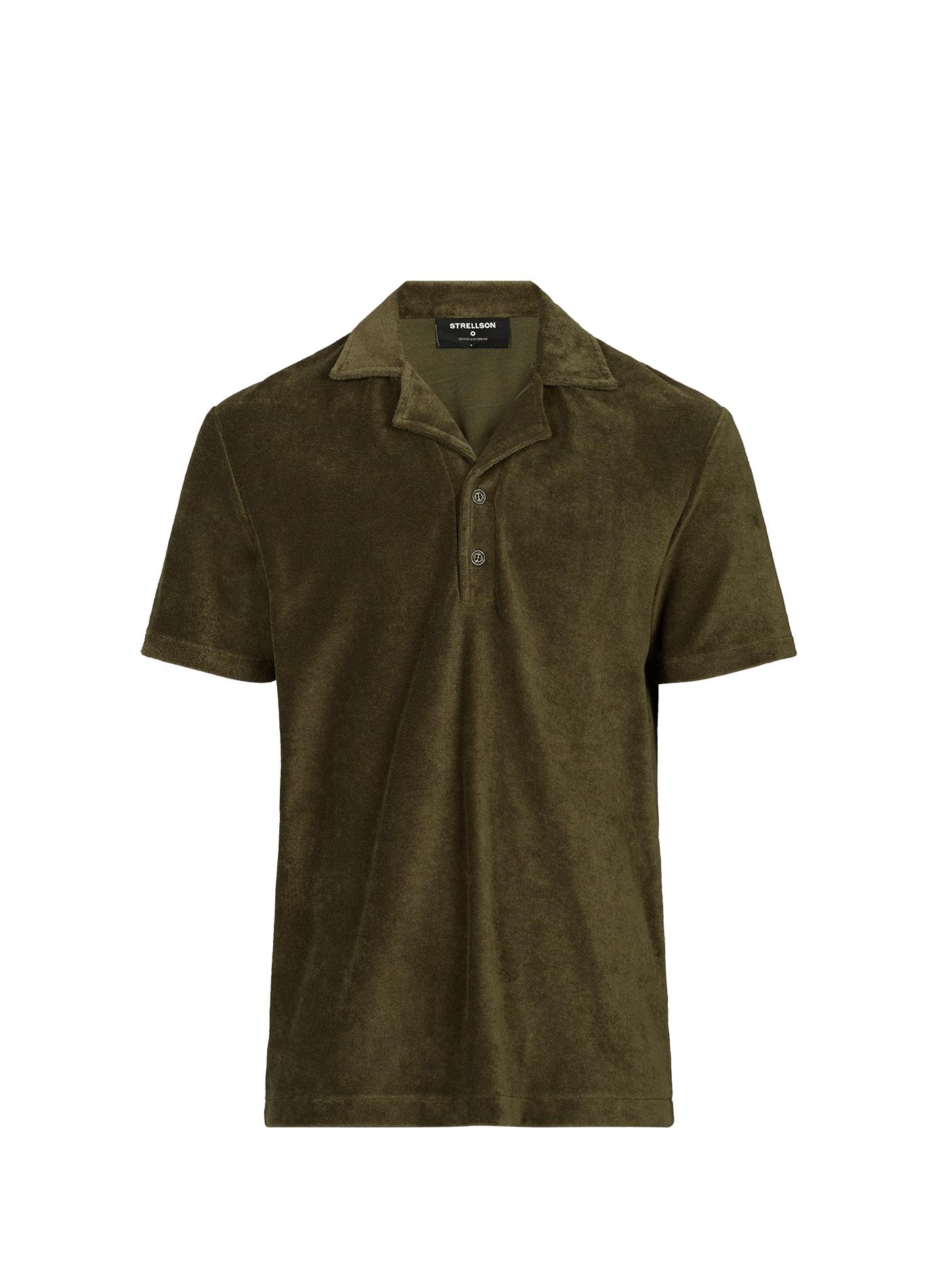 Short-sleeved cotton blend terry cloth polo STRELLSON Khaki