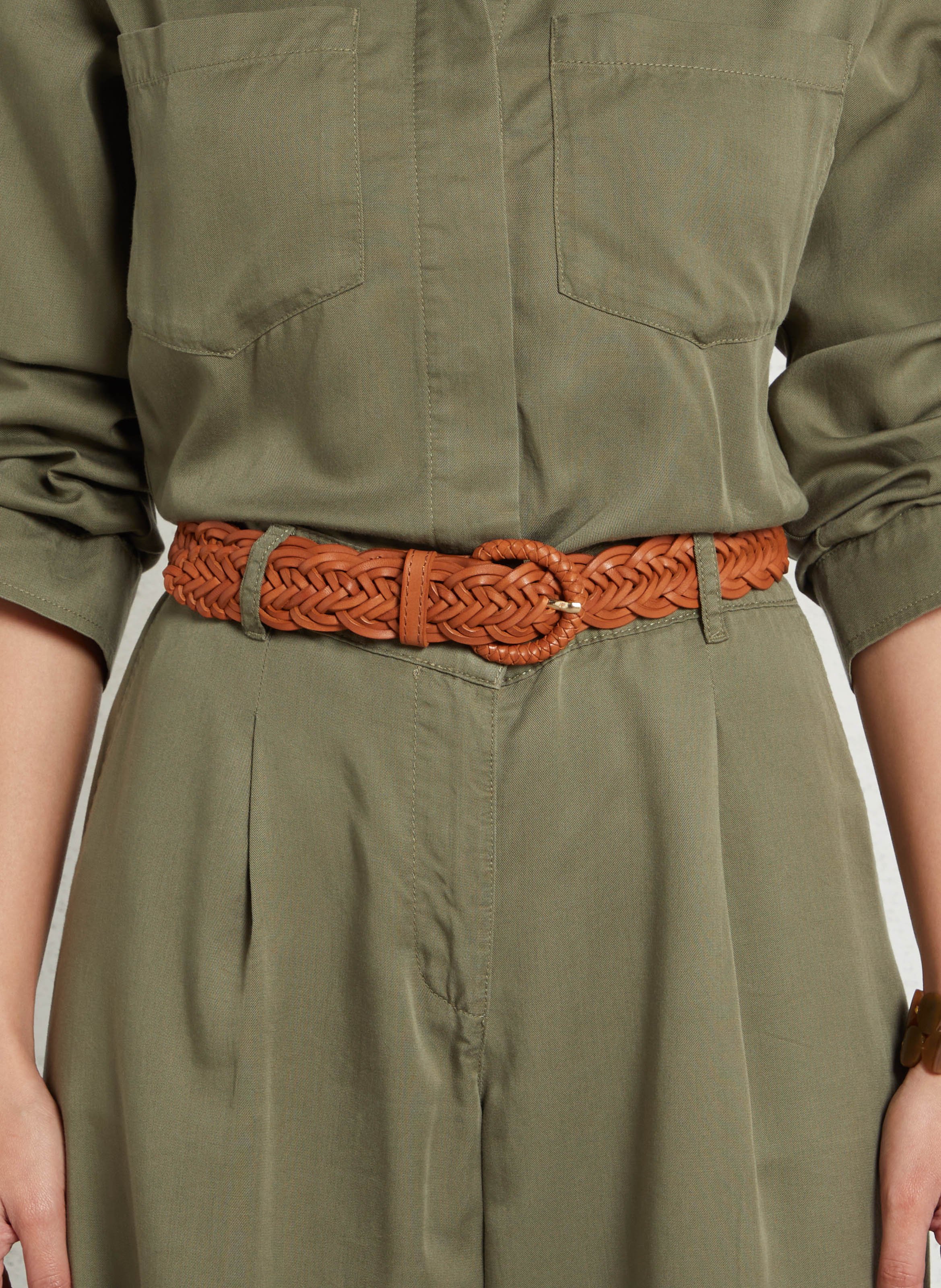 Ceinture en cuir tressée eddy MAISON 123 Beige