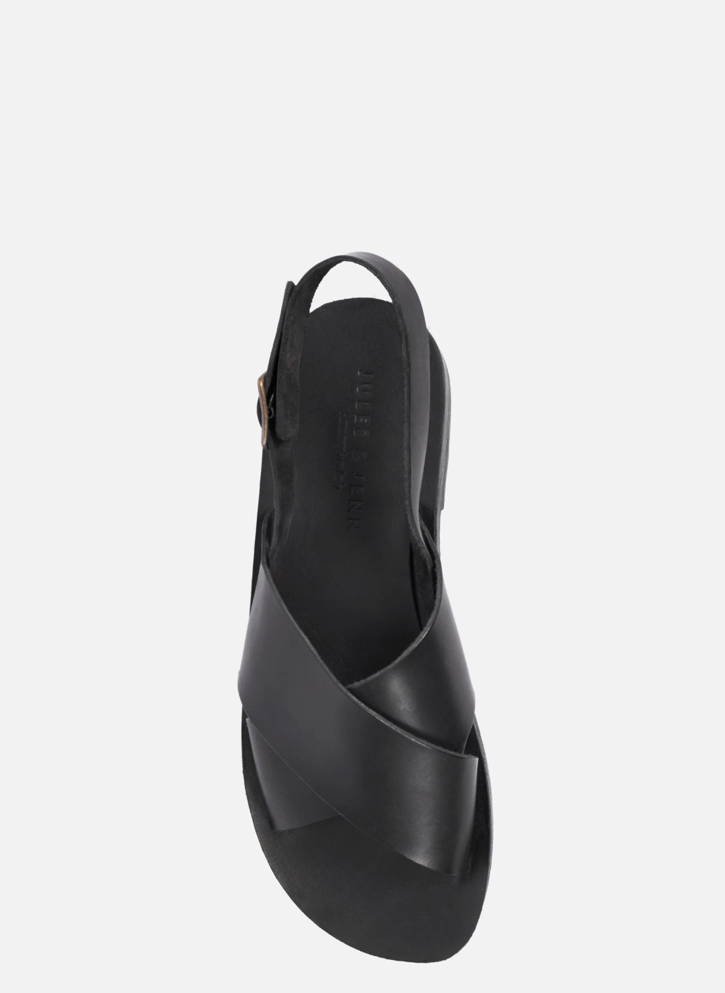 Sandales enzo cuir lisse JULES & JENN Noir