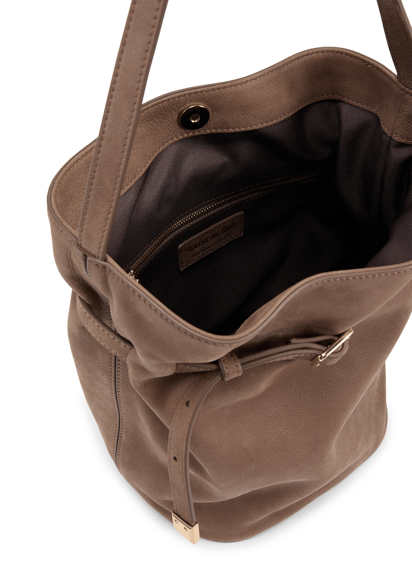 Sac seau Ischi en cuir suédé SAISON 1865 Gris