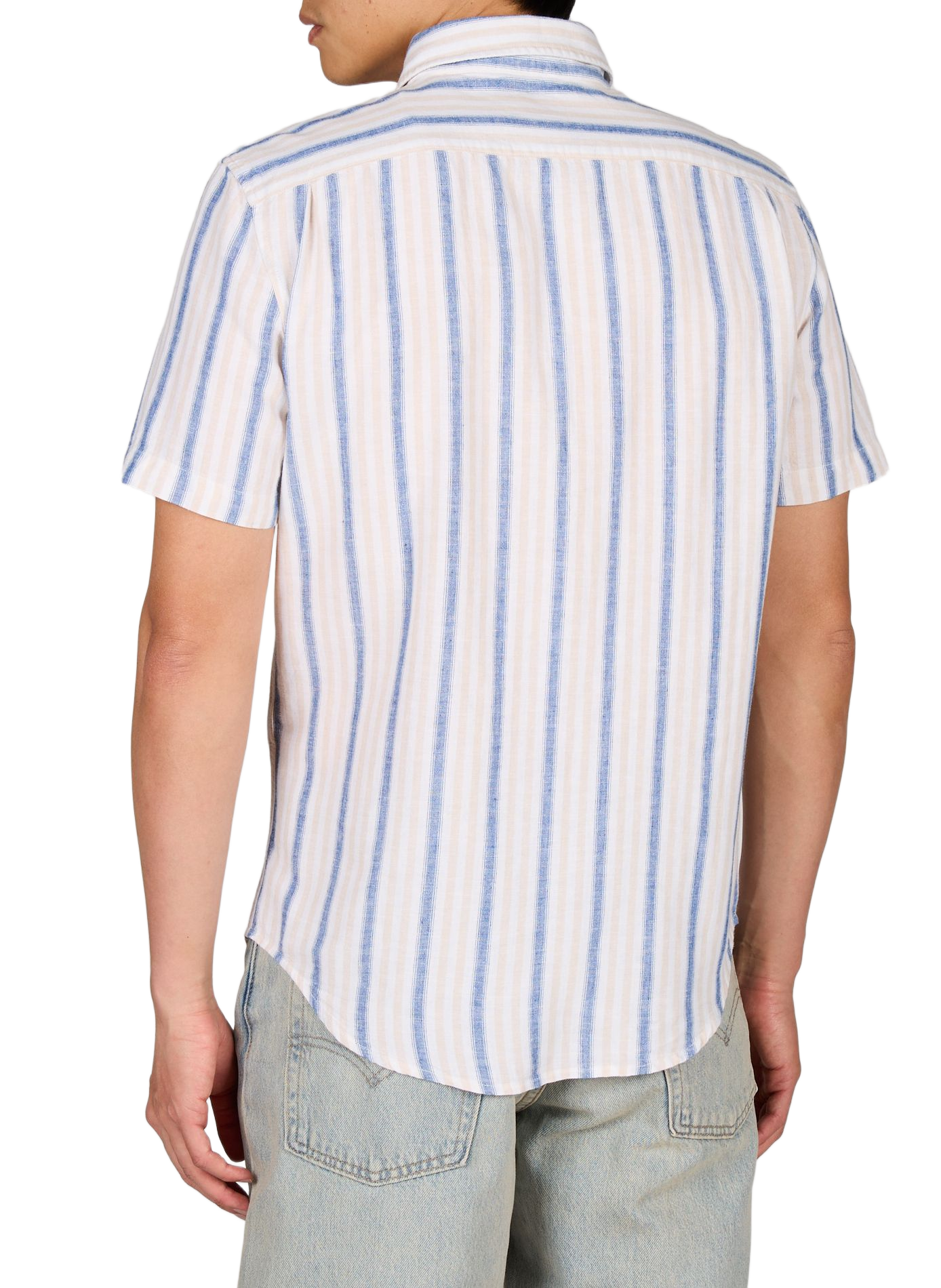 Camisa a rayas de algodón y lino mezclado LEVI'S Amarillo