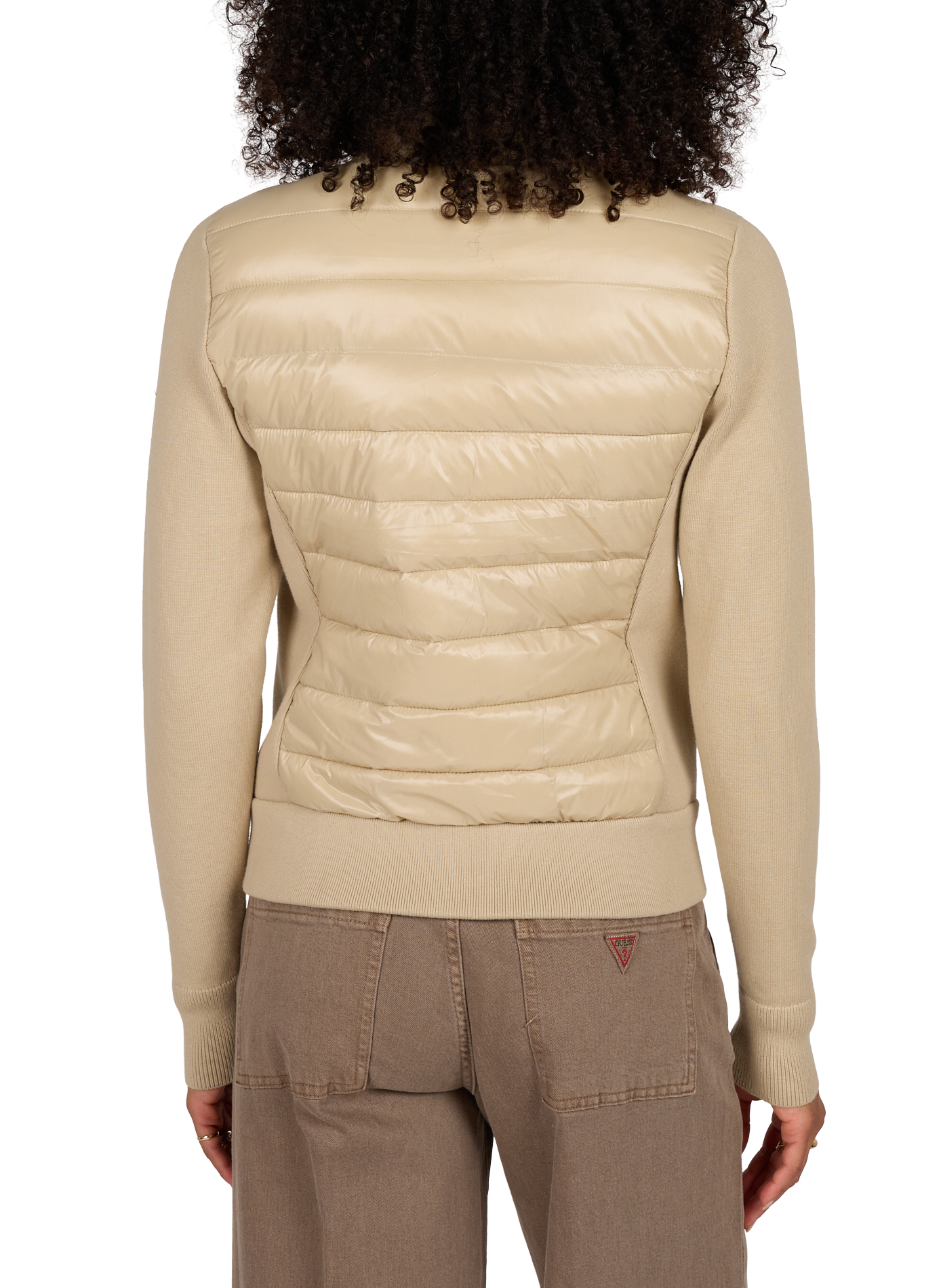 Quilted jacket with high collar | Beige TOMMY HILFIGER Women