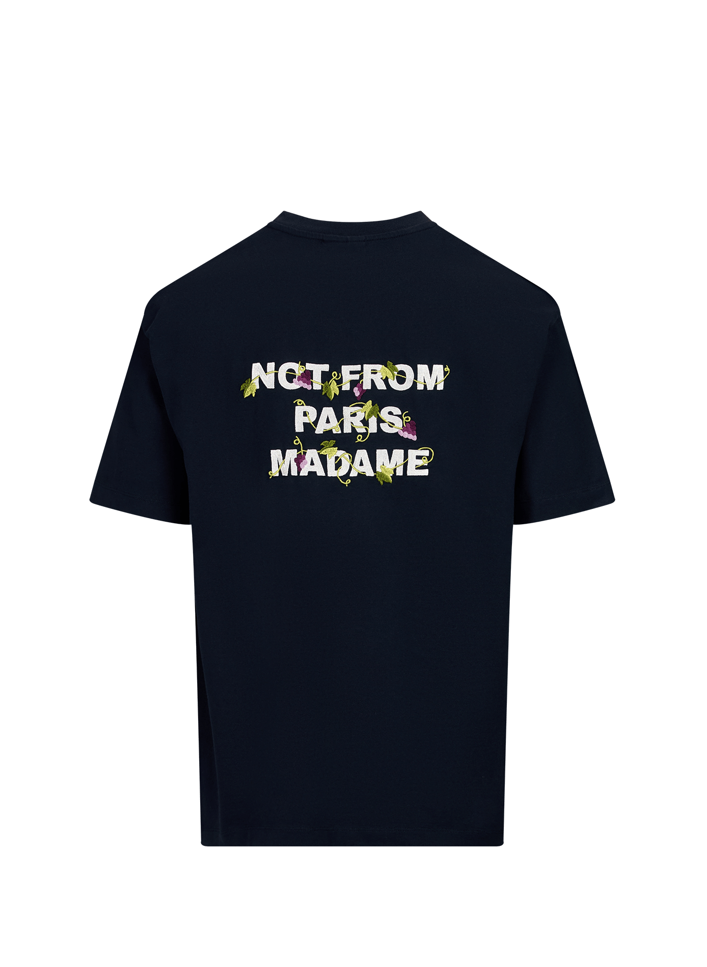 Cotton T-shirt with embroidered back DROLE DE MONSIEUR Blue