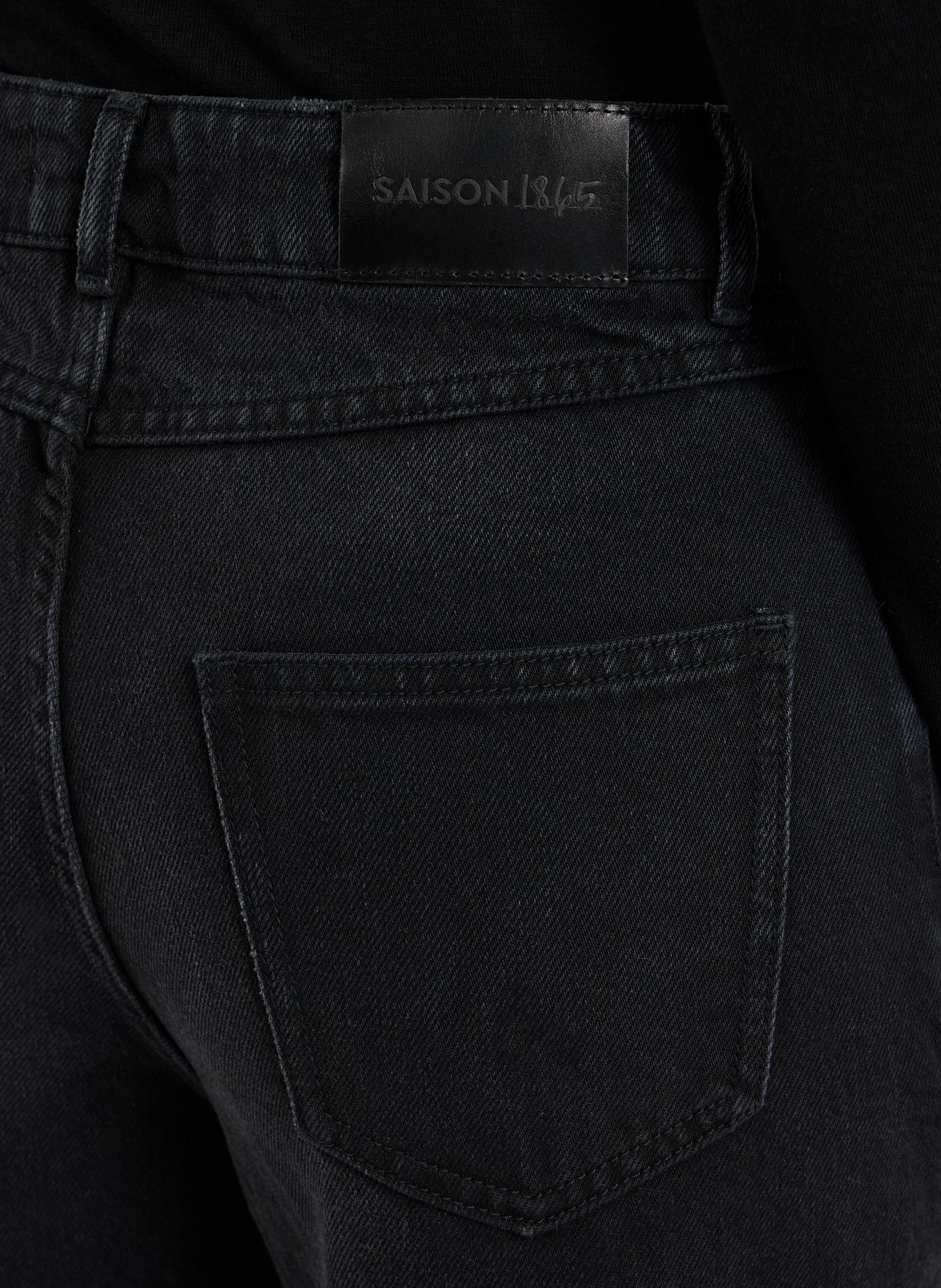 Gerade geschnittene Baumwolljeans SAISON 1865 Schwarz