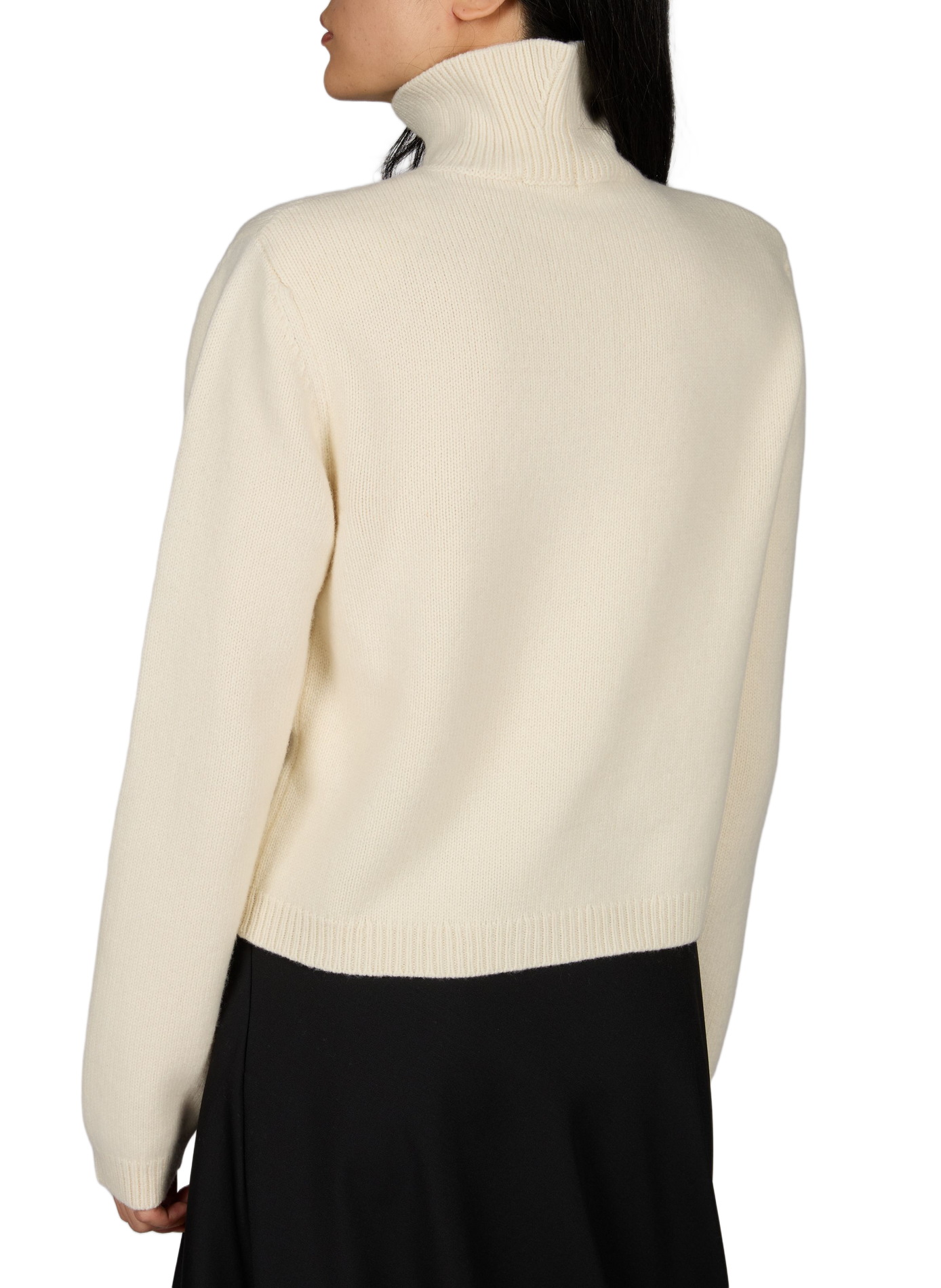 Gerippter Pullover mit Stehkragen aus Wolle und Kaschmir ROHE FRAMES Beige