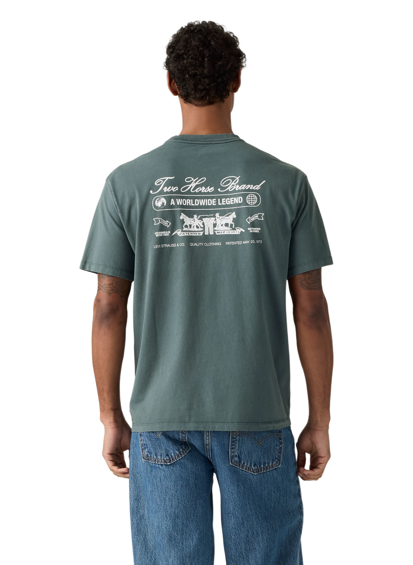 Straight fit round neck printed cotton T-shirt LEVI'S Blue