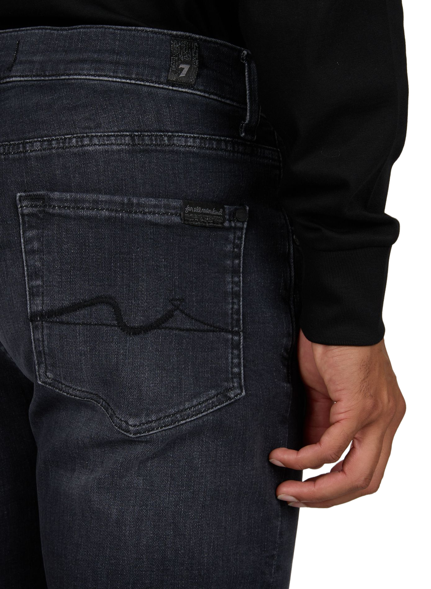 Gerader Jeans aus Baumwollmischung 7 FOR ALL MANKIND Schwarz